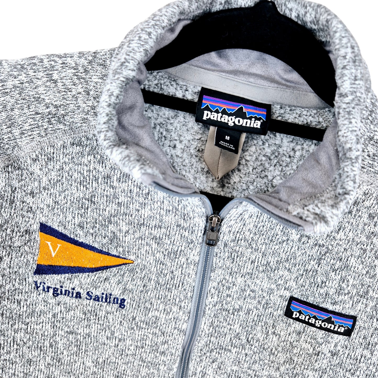 Patagonia Virginia Sailing Womens Light Grey Quarter Zip Fleece Jumper Size M