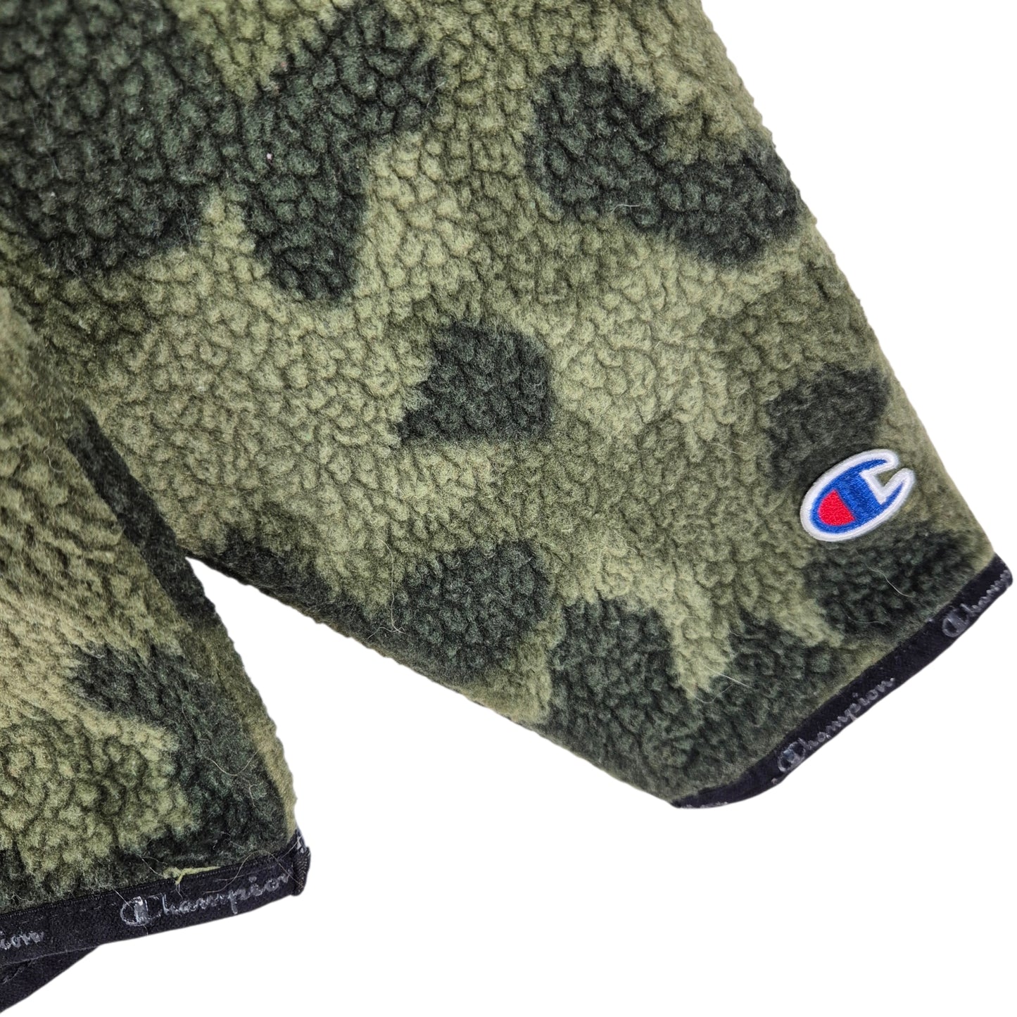 Champion Camo Green Embroidered Fleece Hoodie Size S