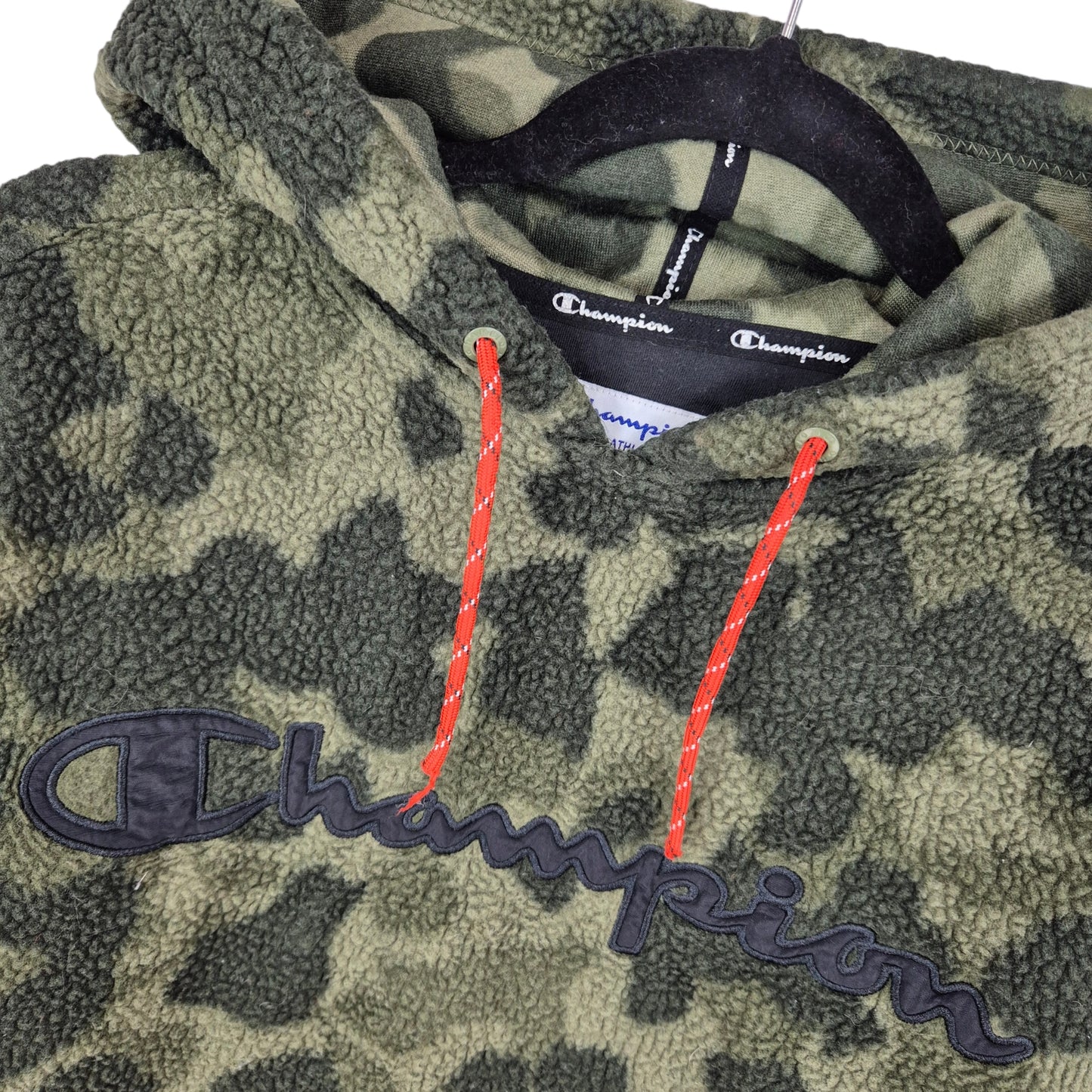 Champion Camo Green Embroidered Fleece Hoodie Size S