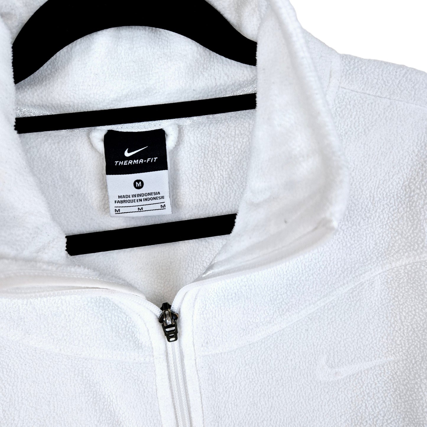 Nike Womens White Fleece Zip Jumper Size M