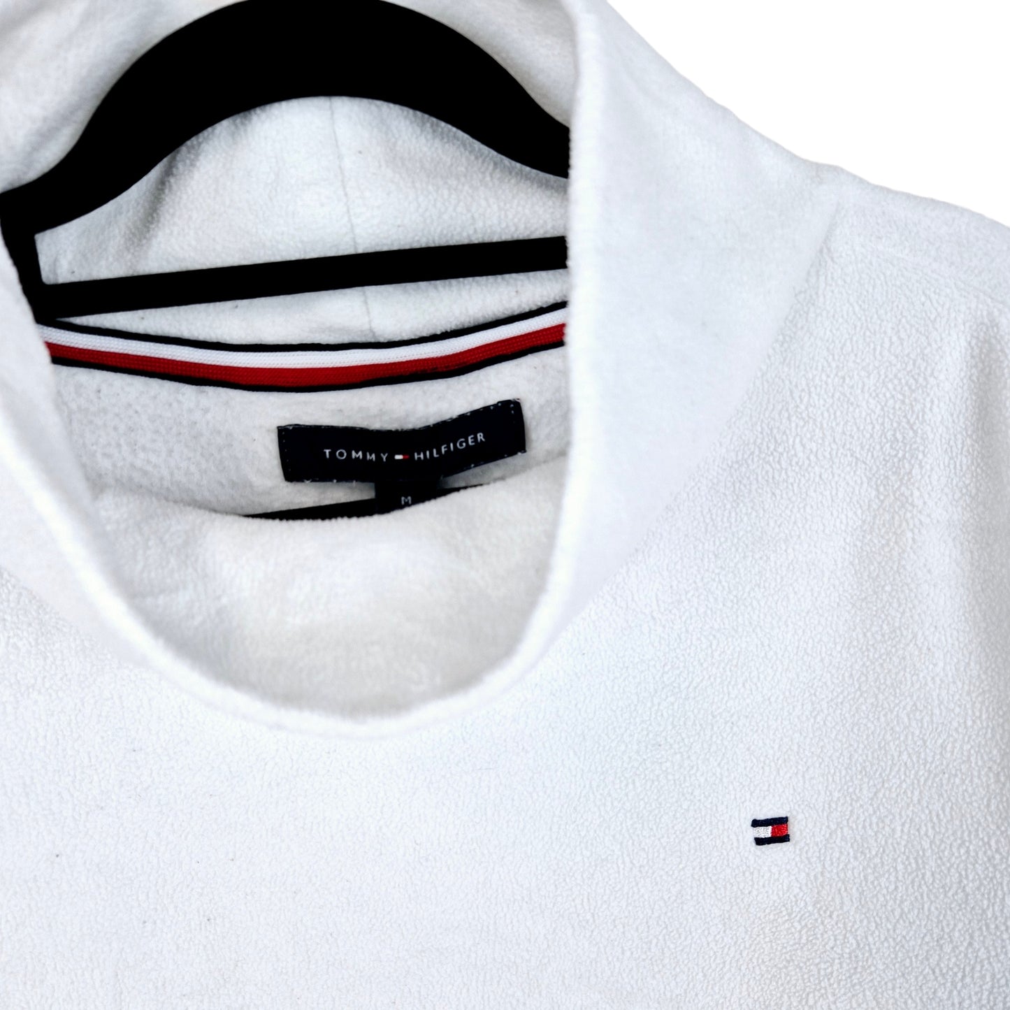 Tommy Hilfiger Womens White Turtle Fleece Jumper Size M