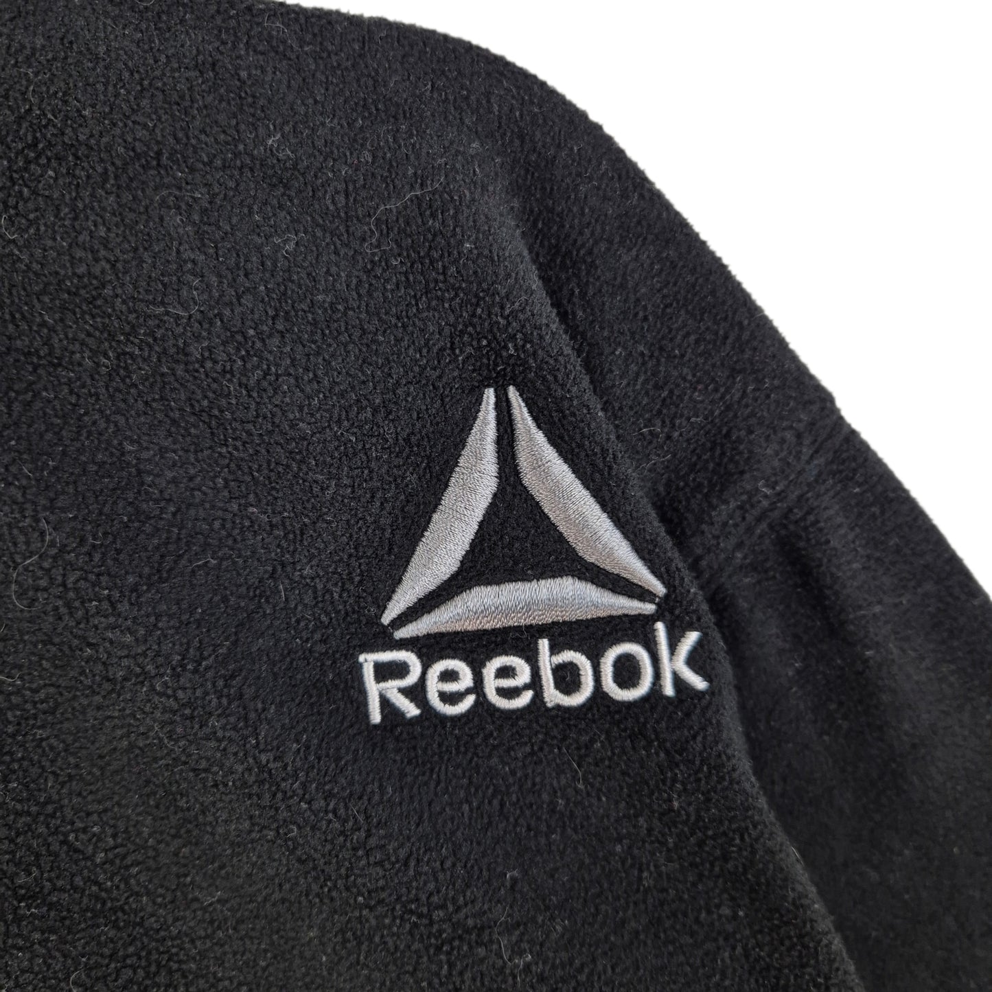 Reebok Black Quarter Zip Fleece Jumper Size XL