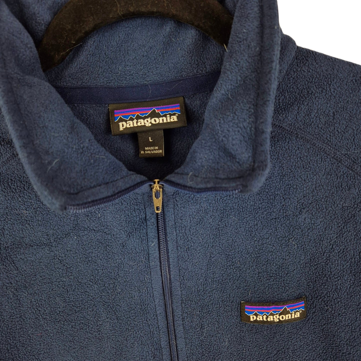 Patagonia Womens Dark Blue Half Zip Fleece Jumper Size L