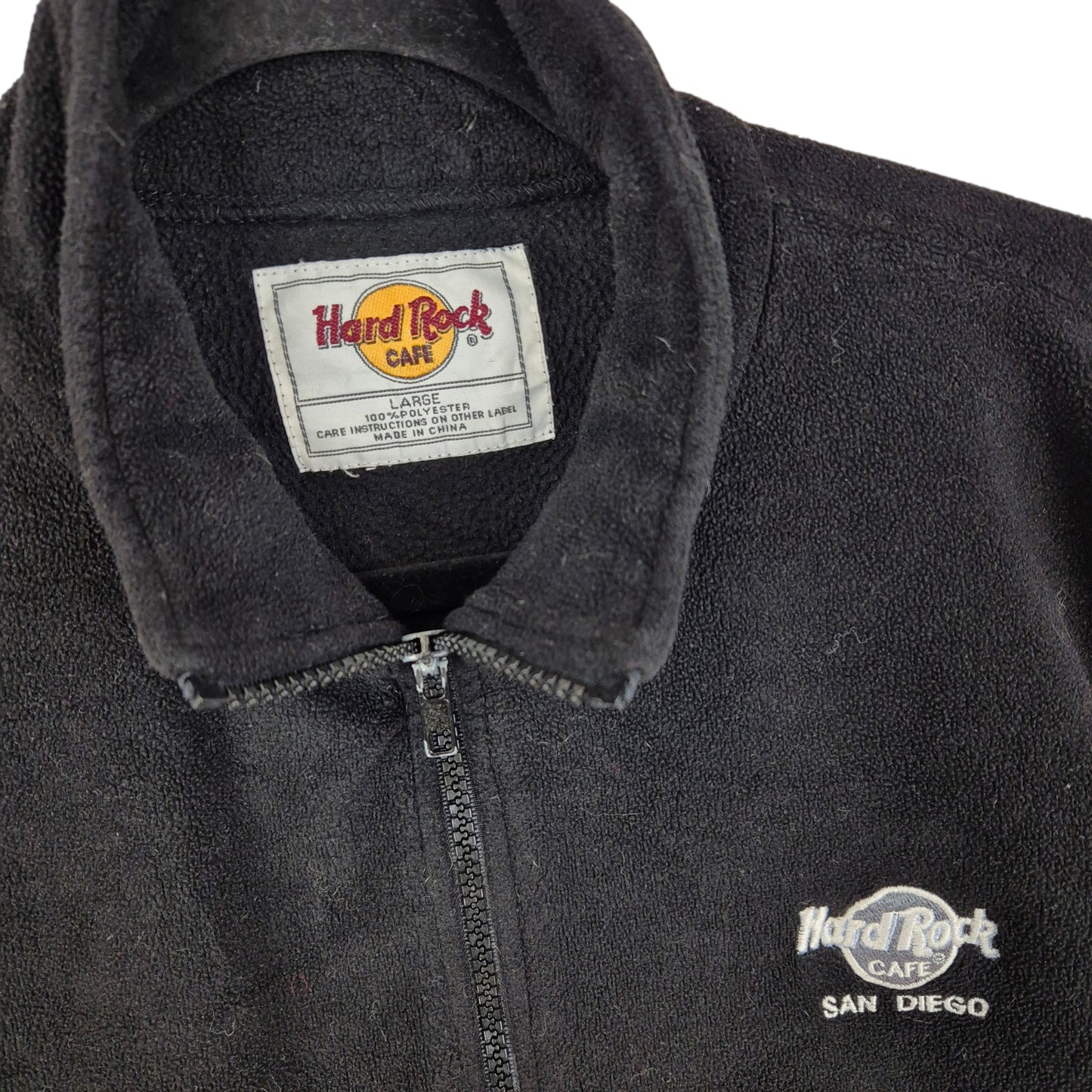 Hard Rock Cafe San Diego Womens Black Fleece Zip Jumper Size L
