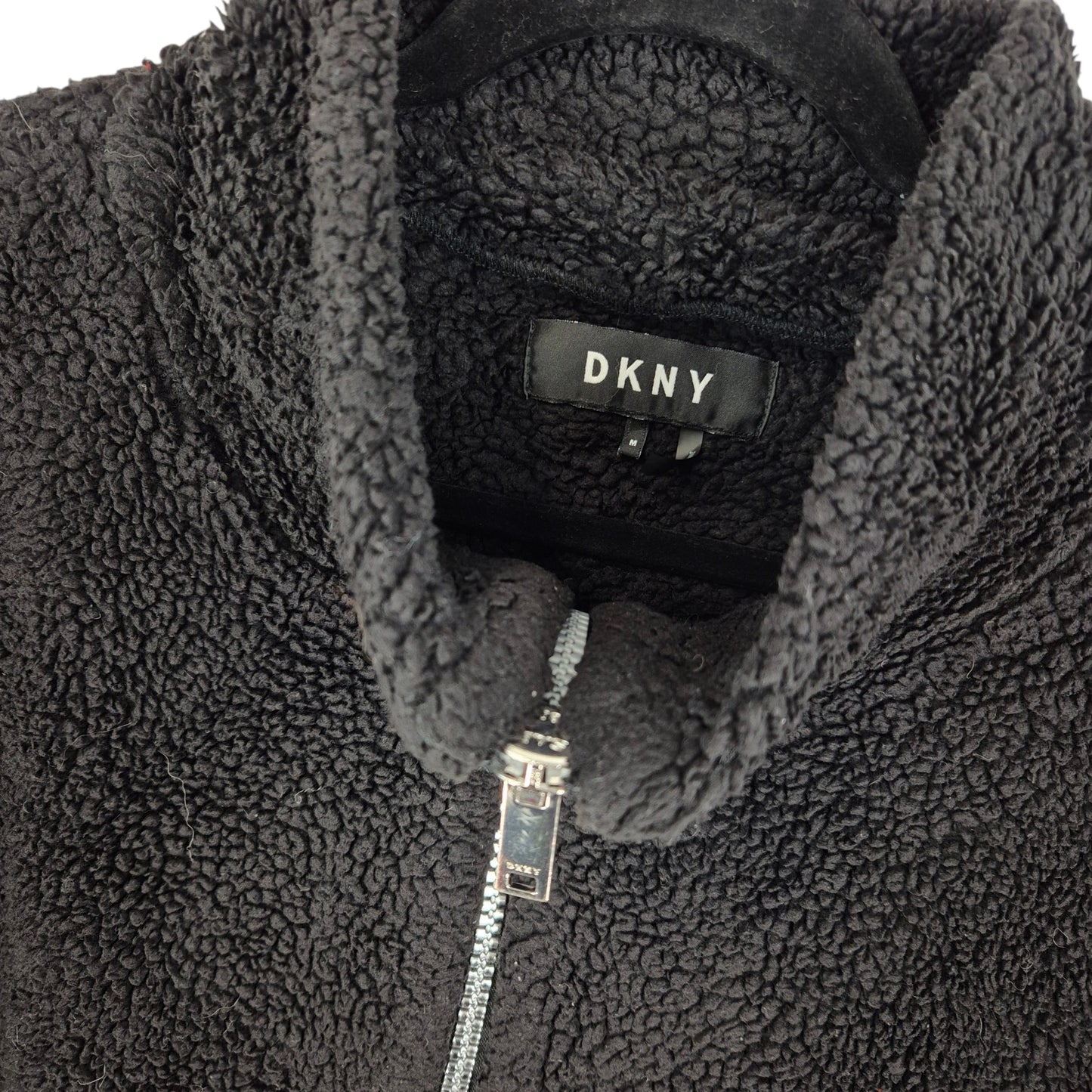 DKNY Black Fleece Zip Jumper Size M