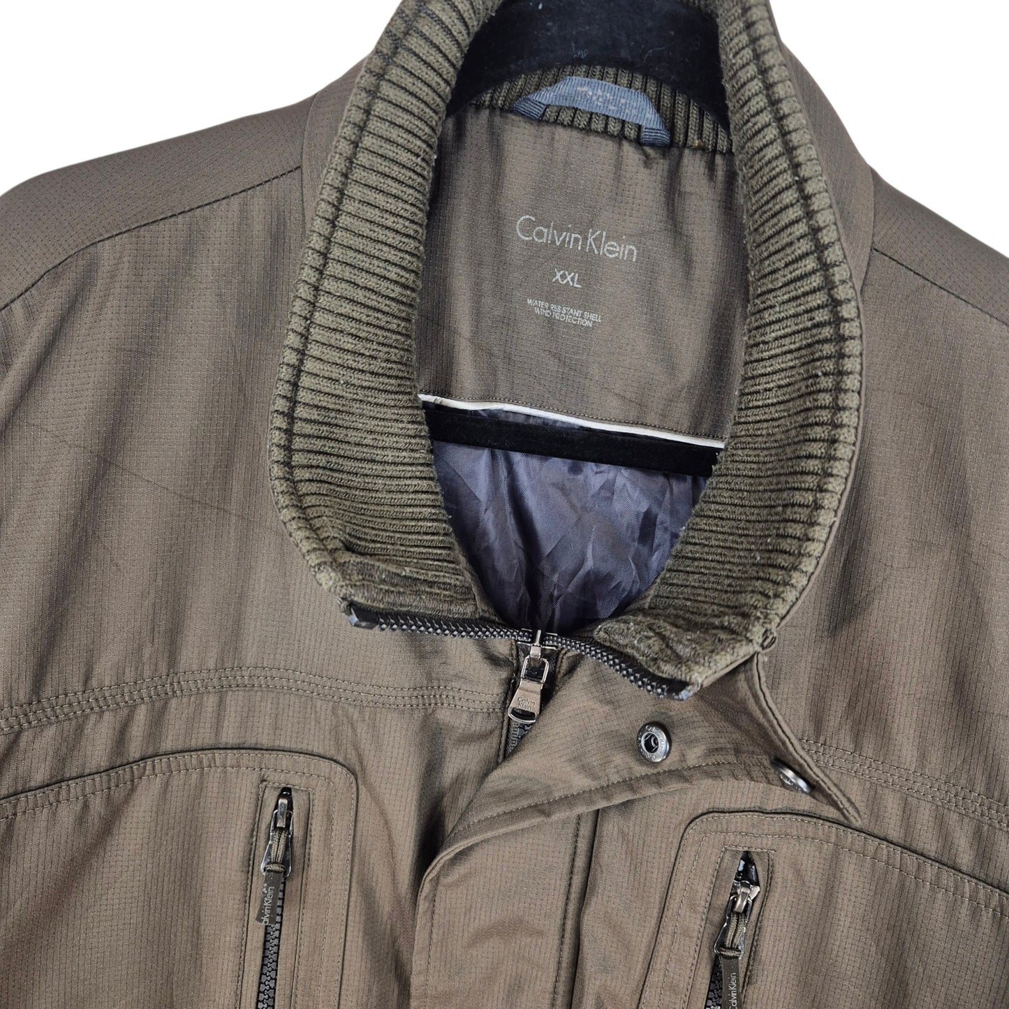 Calvin Klein Olive Green Heavy Quilted Jacket Size 2XL