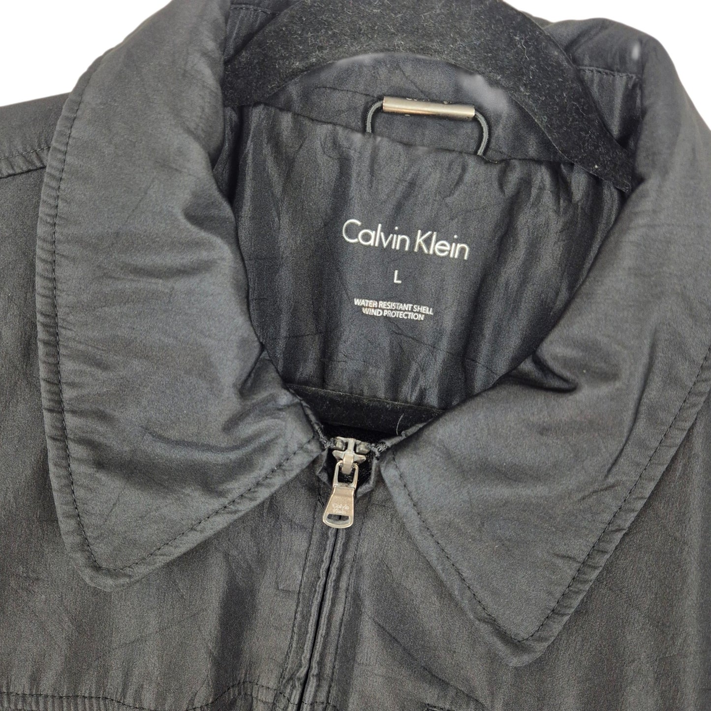 Calvin Klein Black Collared Windbreaker Jacket Size L