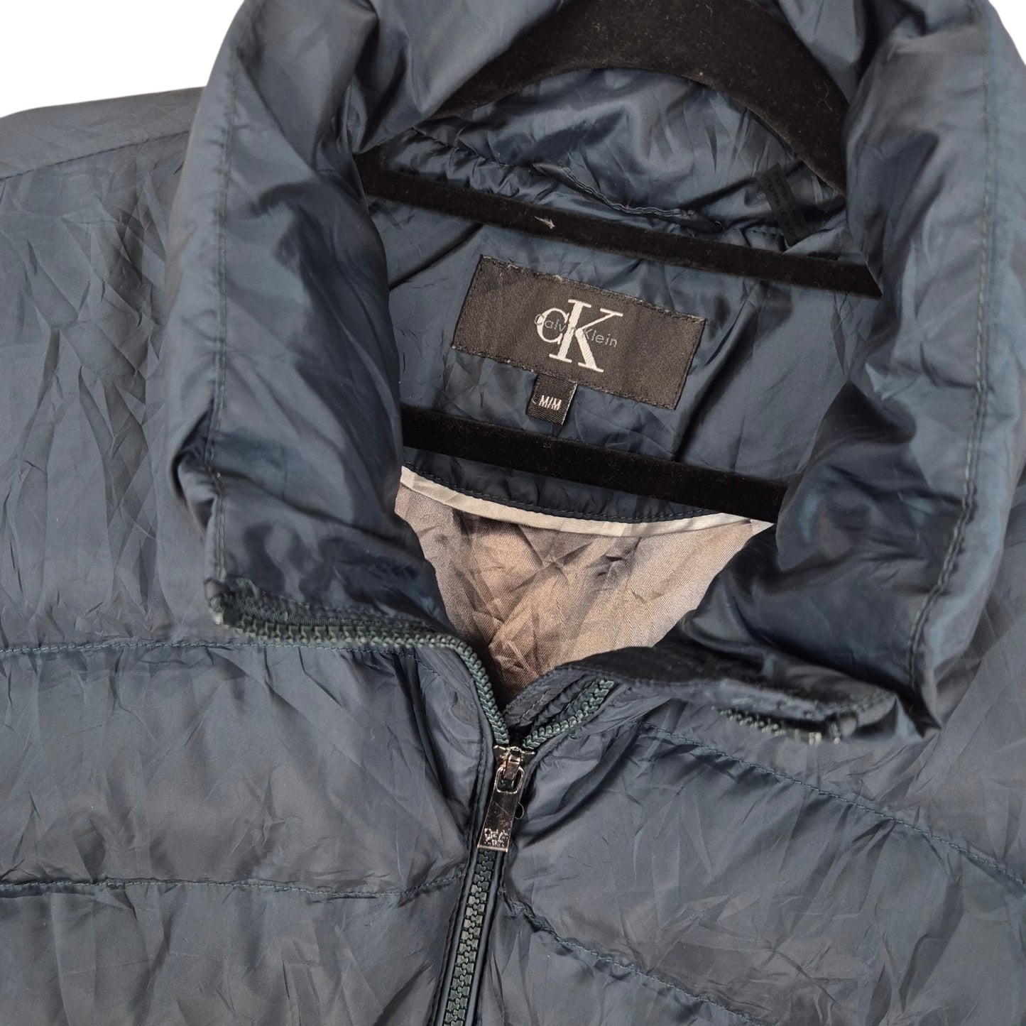Vintage Calvin Klein Womens Dark Green Puffer Down Jacket Size M