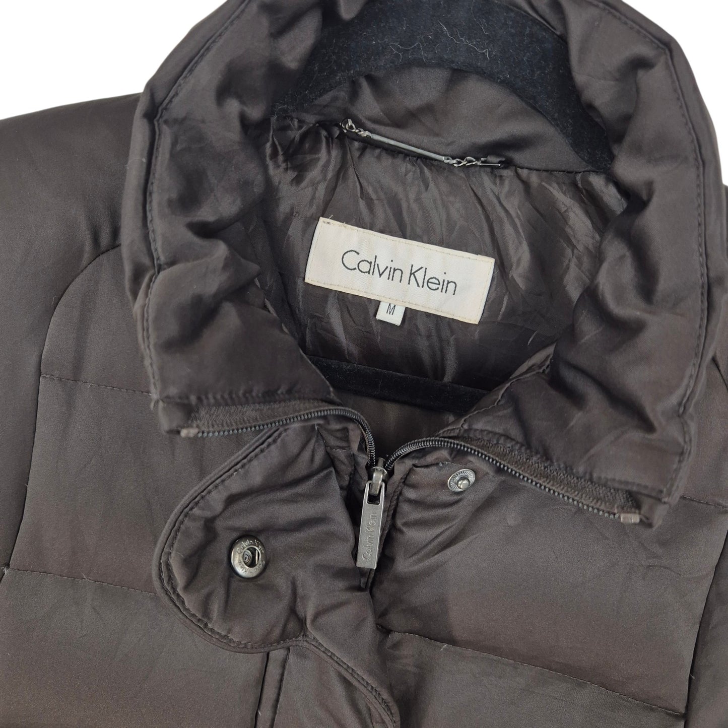 Calvin Klein Womens Dark Brown Padded Down Vest Size M