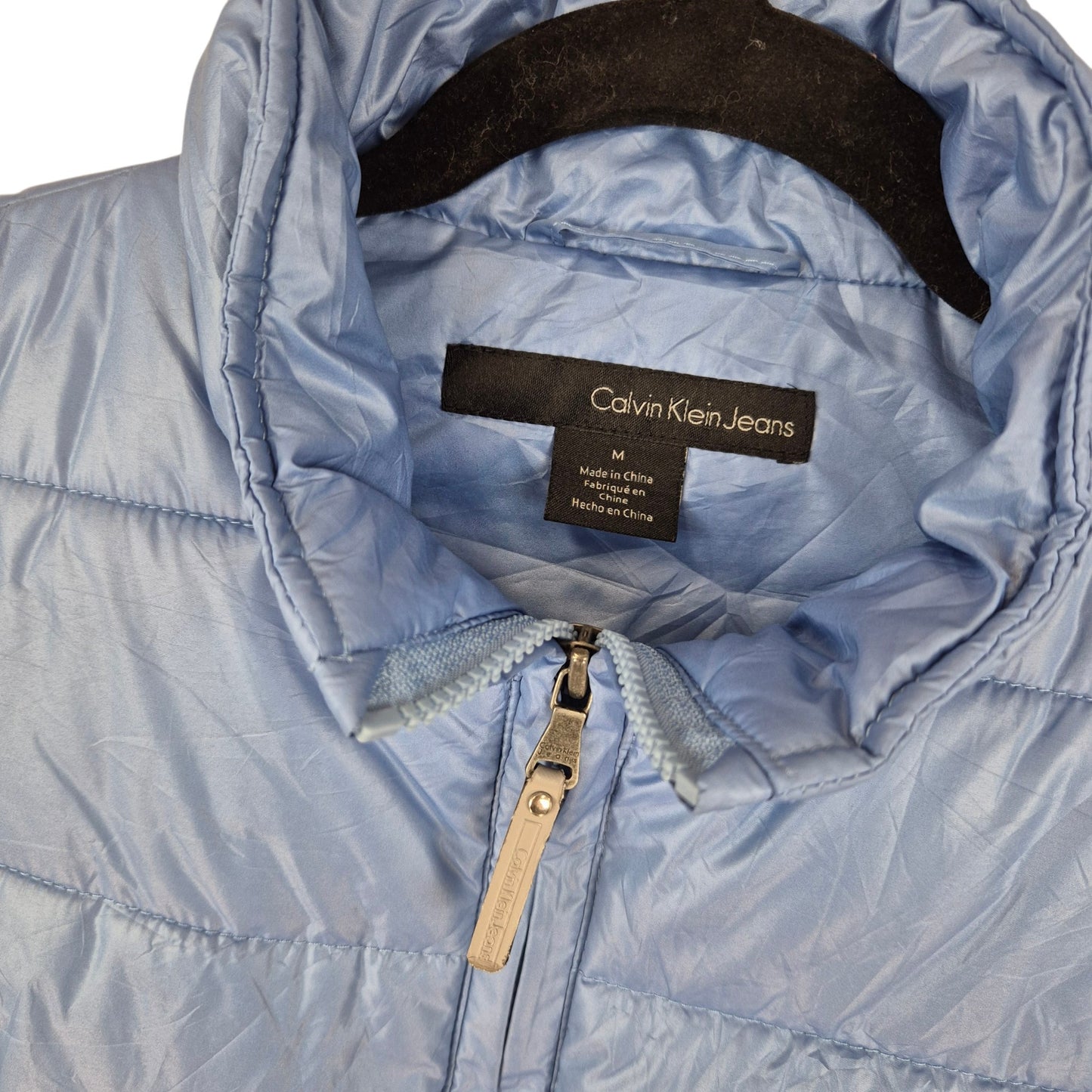 Vintage Calvin Klein Jeans Womens Light Blue Padded Vest Size M