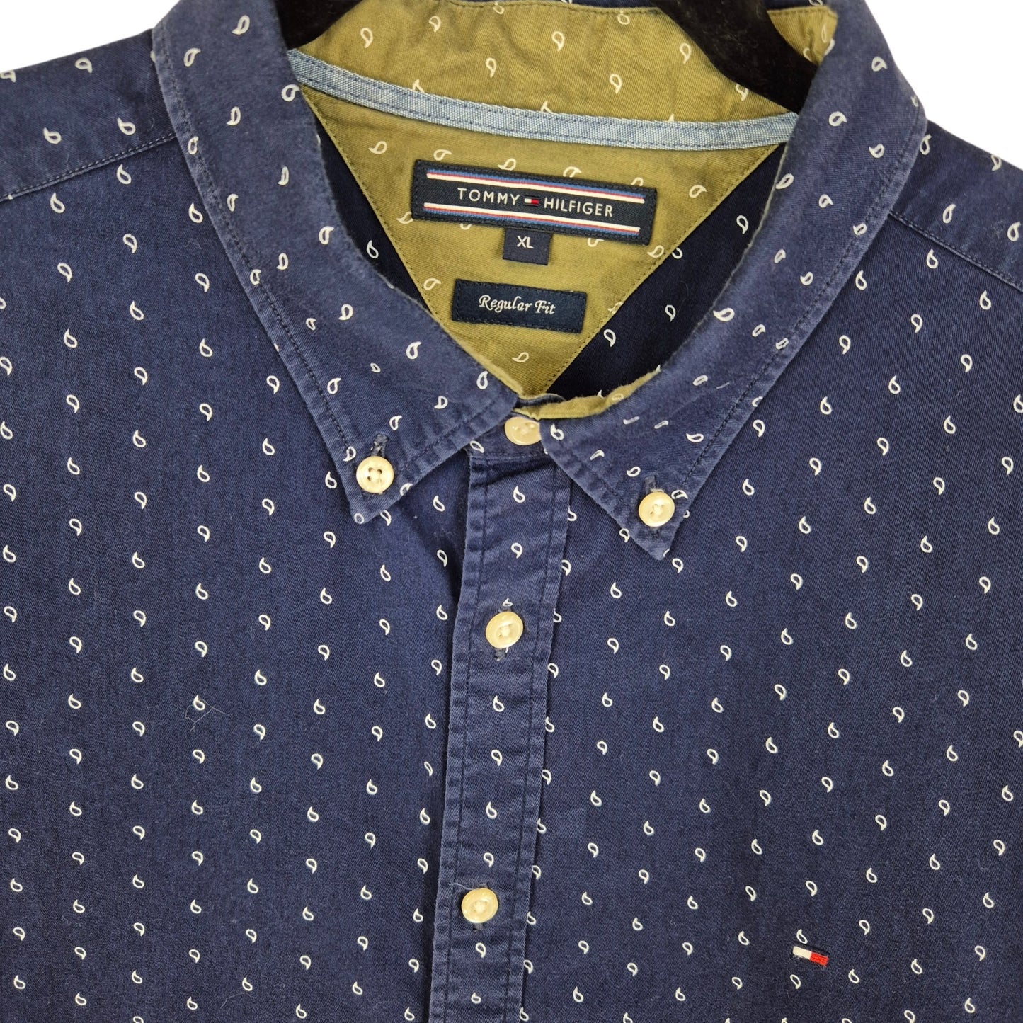 Tommy Hilfiger Dark Blue Regular Fit Dress Shirt Size XL