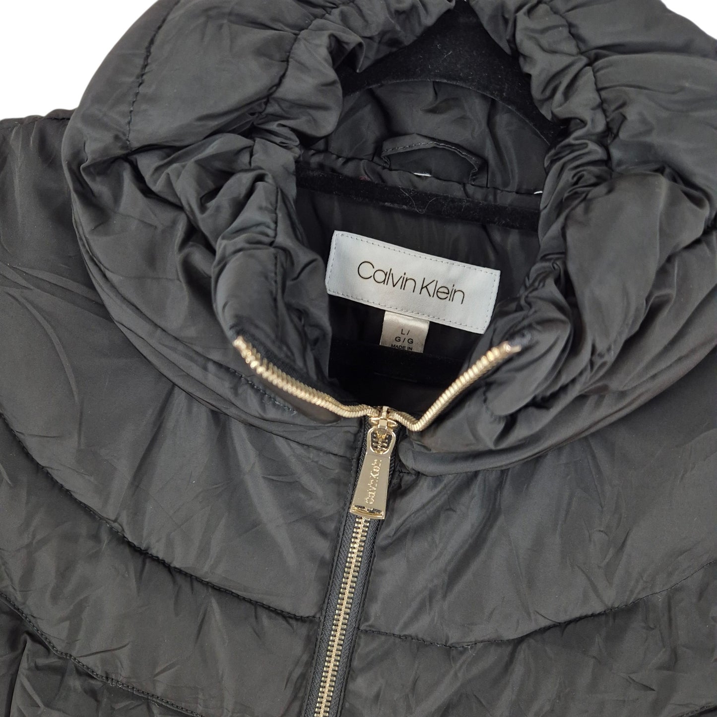 Calvin Klein Womens Black Padded Vest Size L