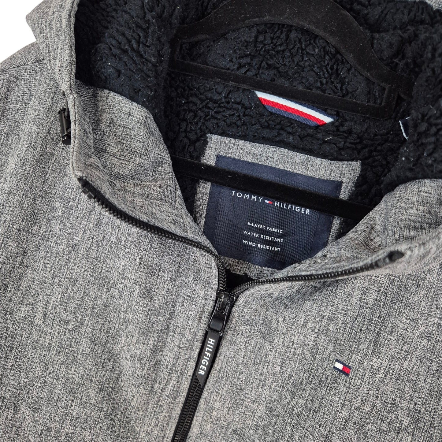 Tommy Hilfiger Grey Fleece Insualted Heavy Jacket Size S