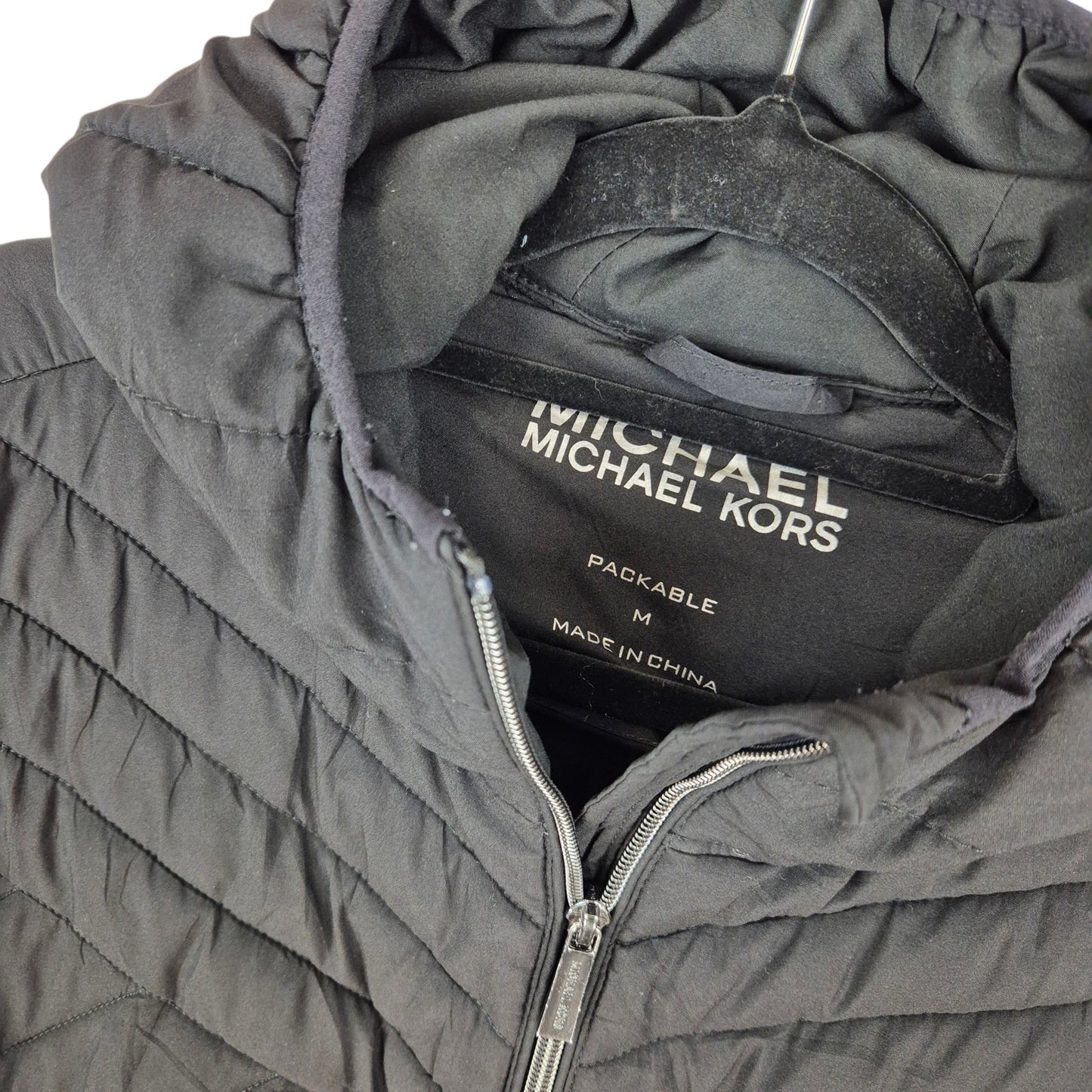 Michael Kors Womens Black Padded Jacket Size M