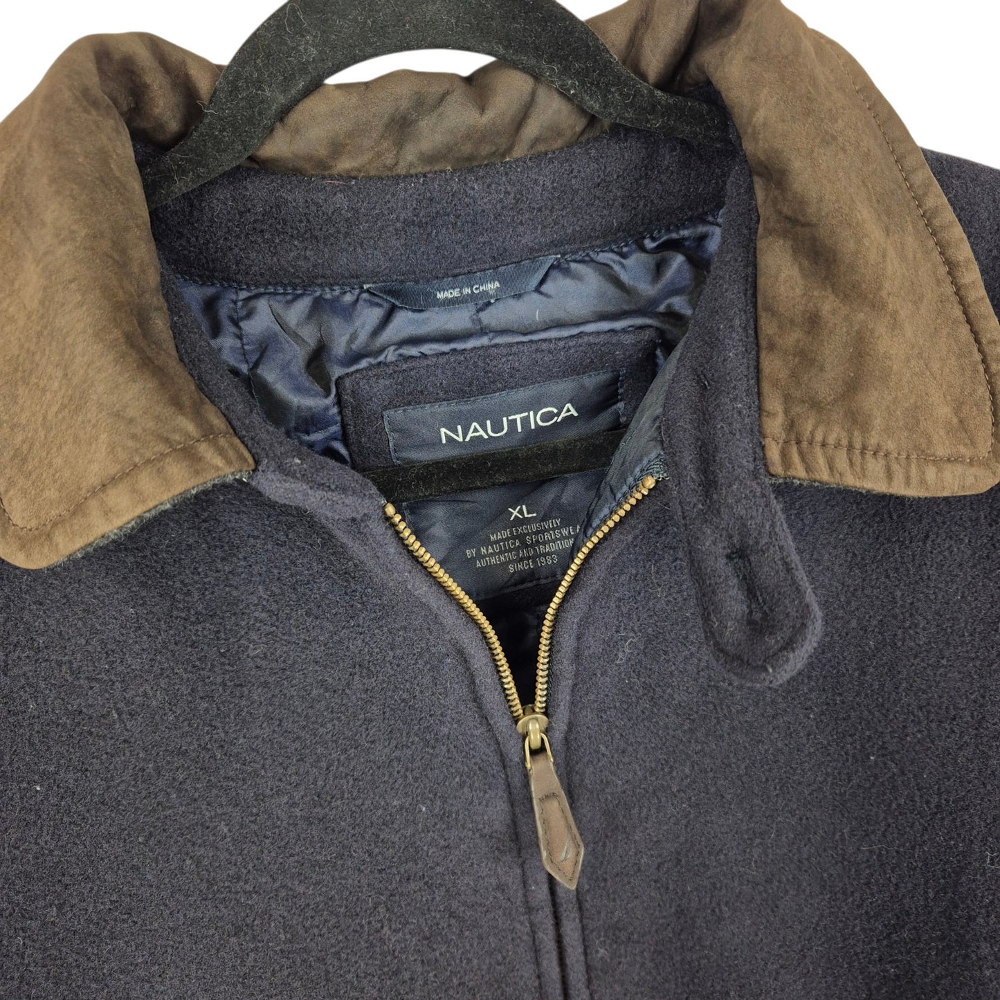 Nautica Dark Blue Heavy Quilted Jacket Size XL