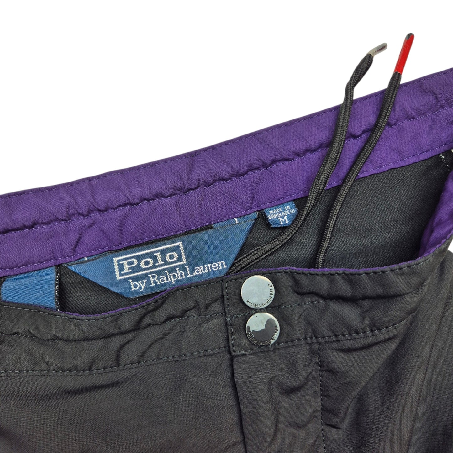 Vintage Polo Ralph Lauren Black & Purple Track Pants Size M