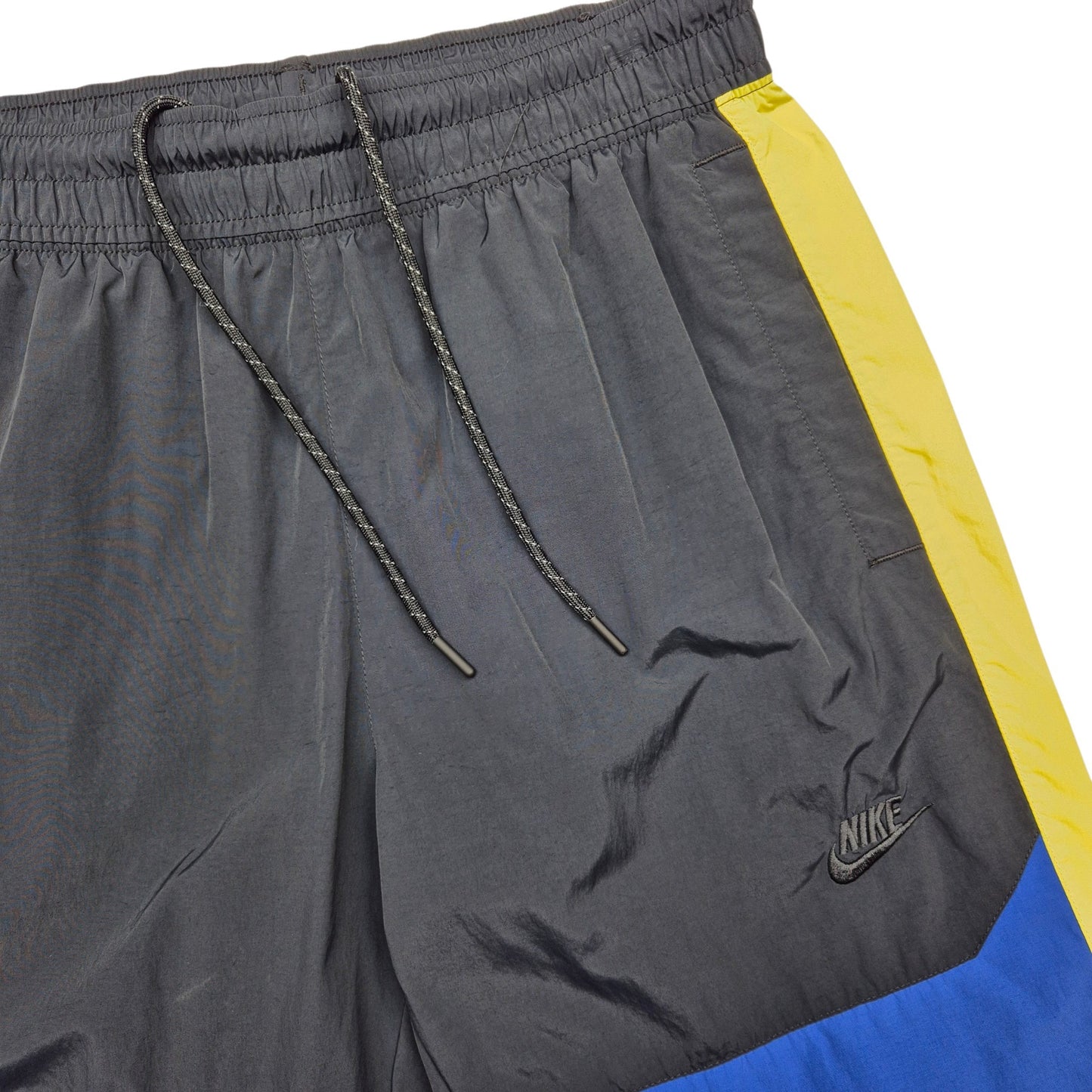 Nike Black Blue & Yellow Parachute Track Pants Size M