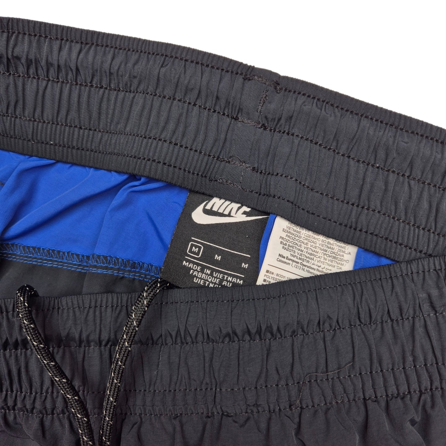 Nike Black Blue & Yellow Parachute Track Pants Size M