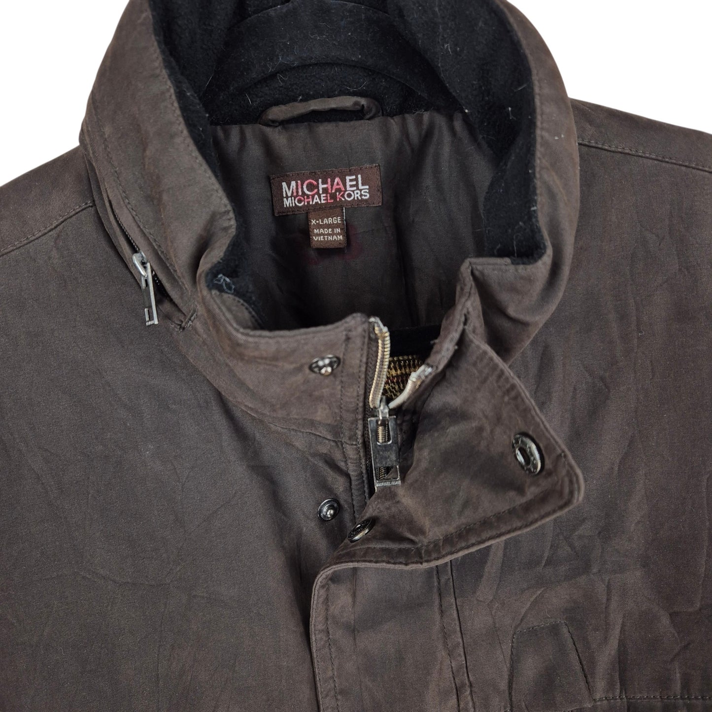 Michael Kors Dark Brown Heavy Quilted Jacket Size XL