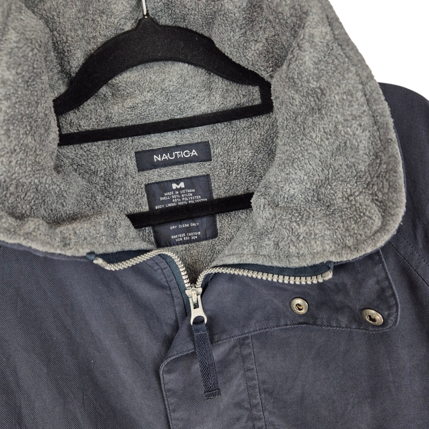 Nautica Dark Blue Fleece Insulated Heavy Jacket Size M
