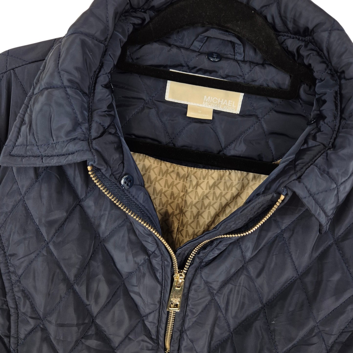 Michael Kors Womens Dark Blue Padded Jacket Size M