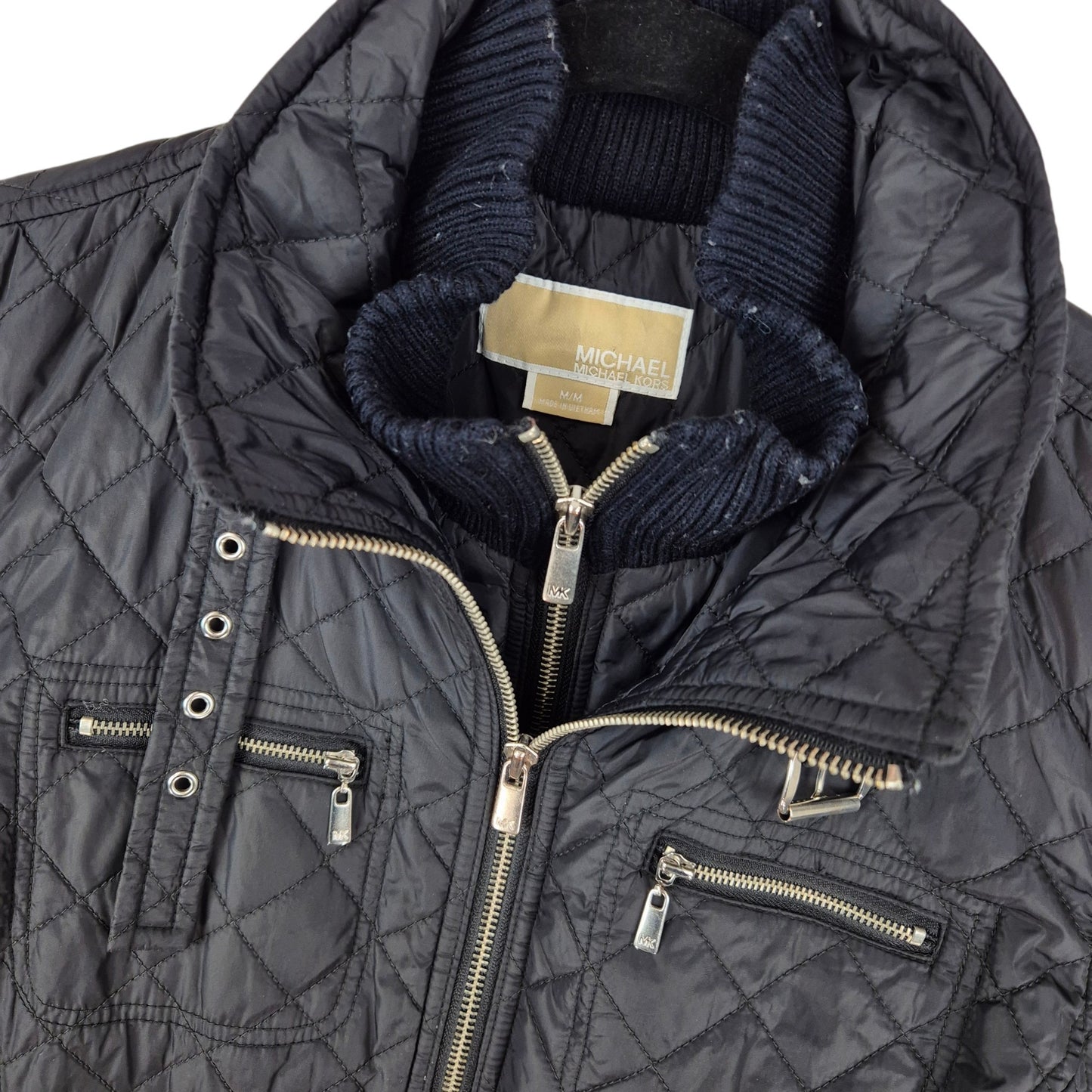 Michael Kors Womens Black Padded Jacket Size M