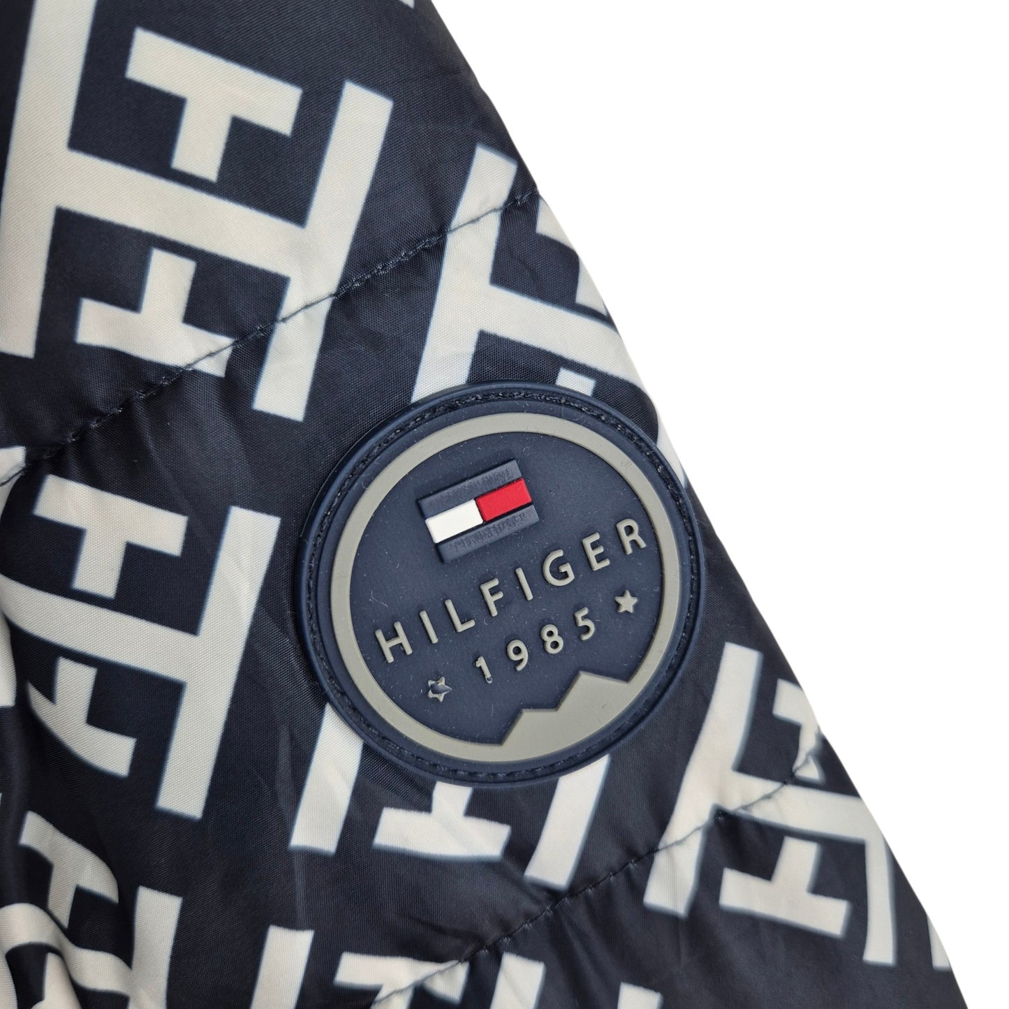 Tommy Hilfiger Dark Blue & White Puffer Jacket Size L