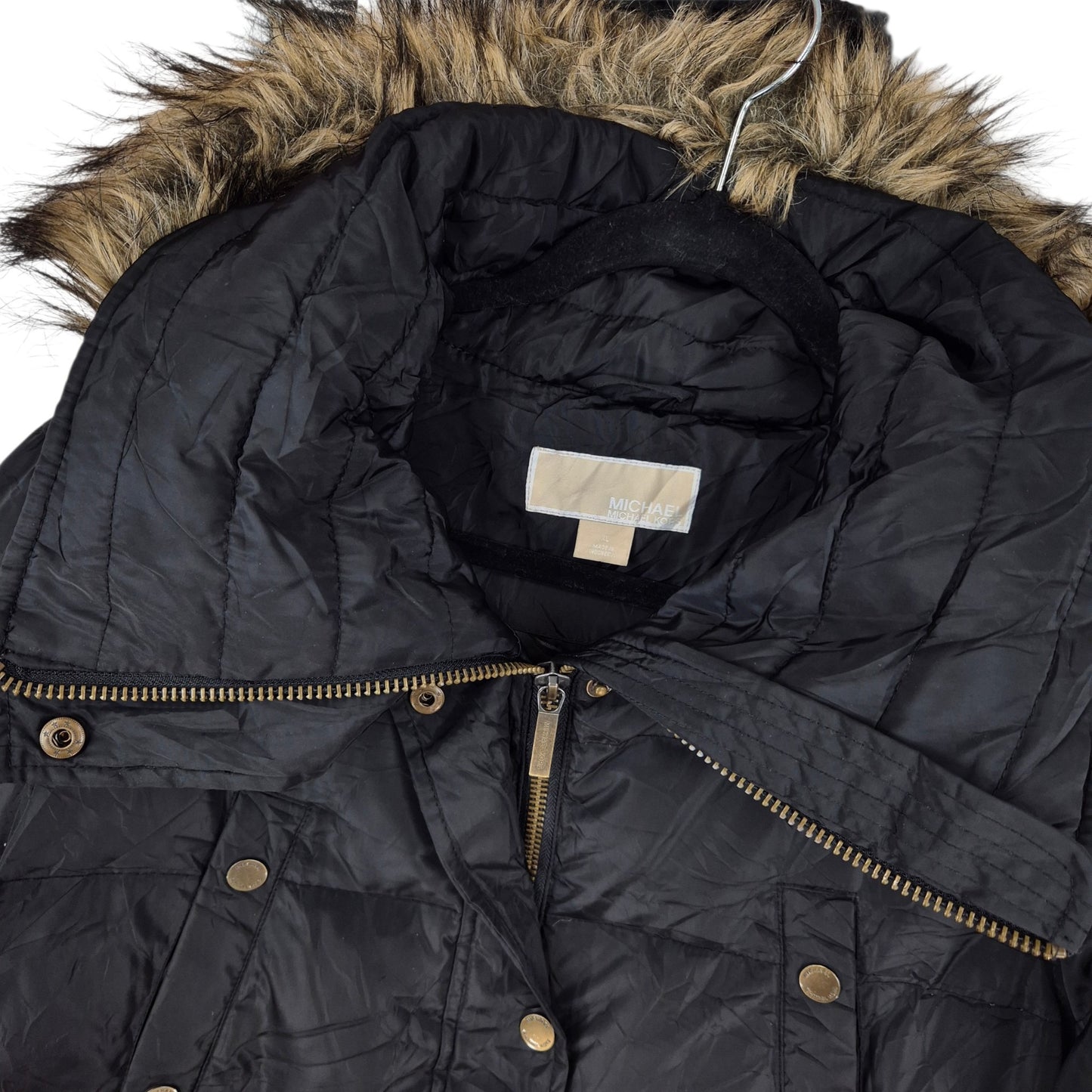 Michael Kors Womens Black Heavy Puffer Jacket Size XL