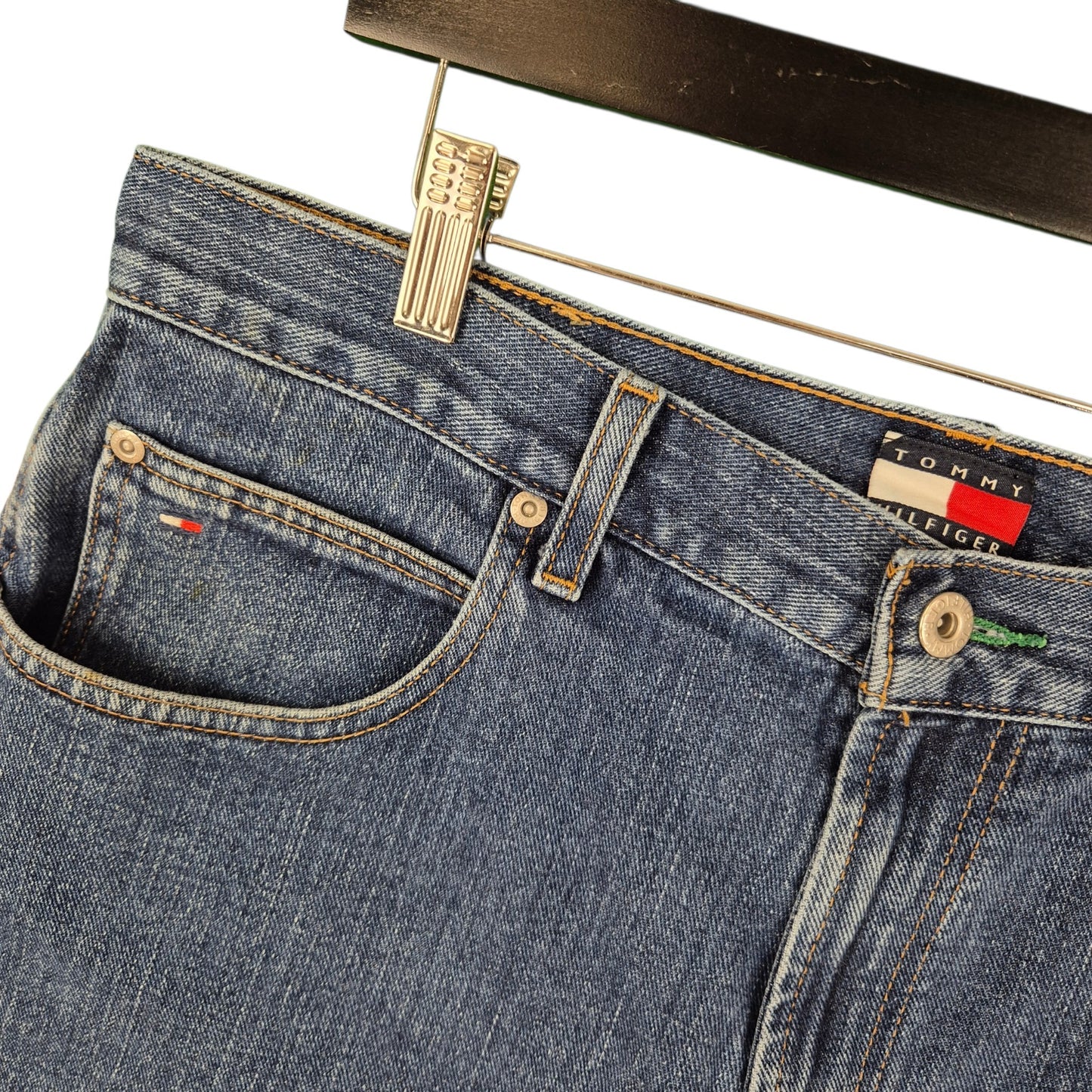 Vintage Tommy Hilfiger 90's Blue Carpenter Denim Shorts W34