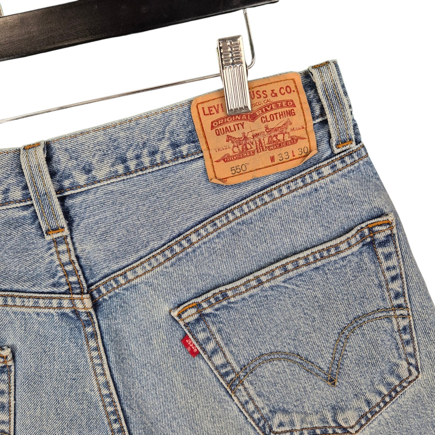 Vintage Levis 550 Jeans Womens Blue Denim Shorts W33