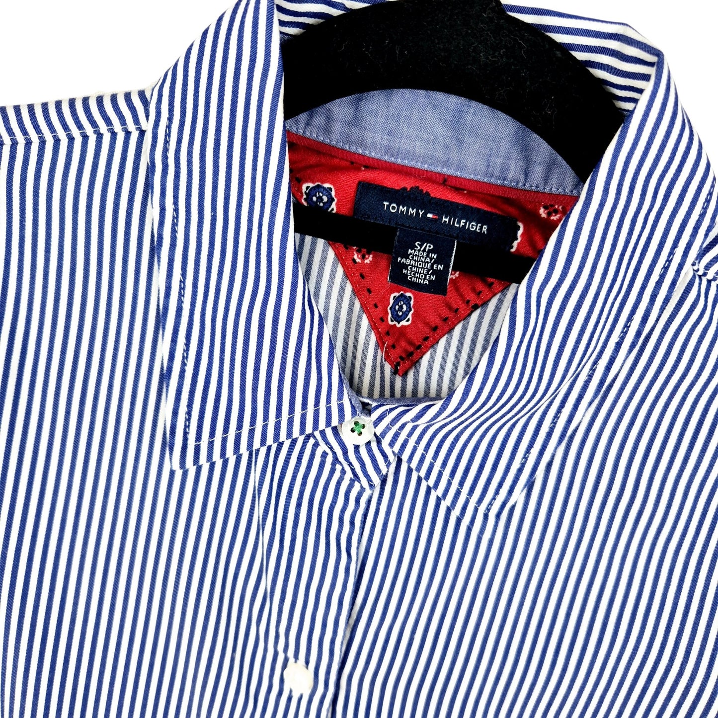 Tommy Hilfiger Womens Blue & White Stripe Dress Shirt Size S