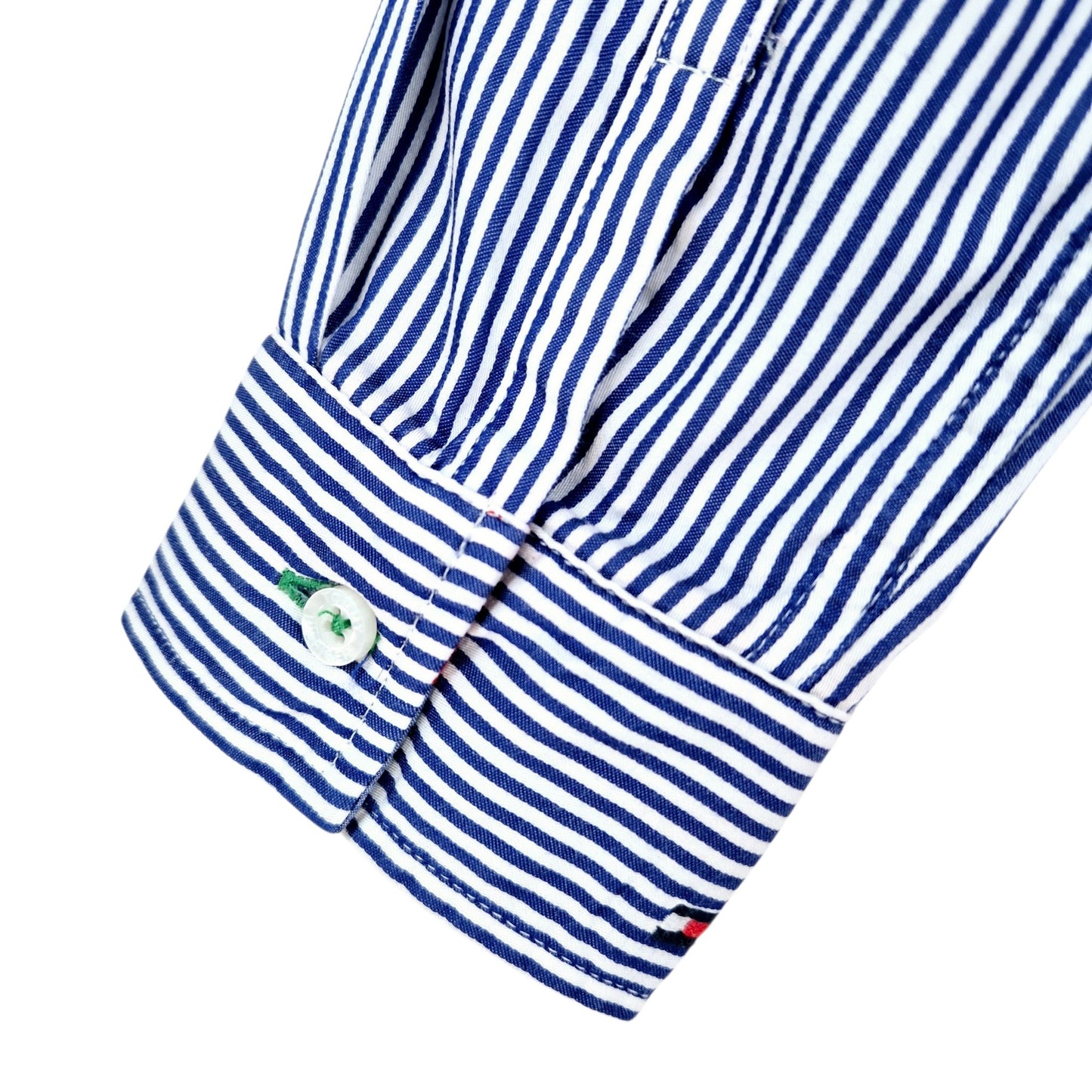 Tommy Hilfiger Womens Blue & White Stripe Dress Shirt Size S