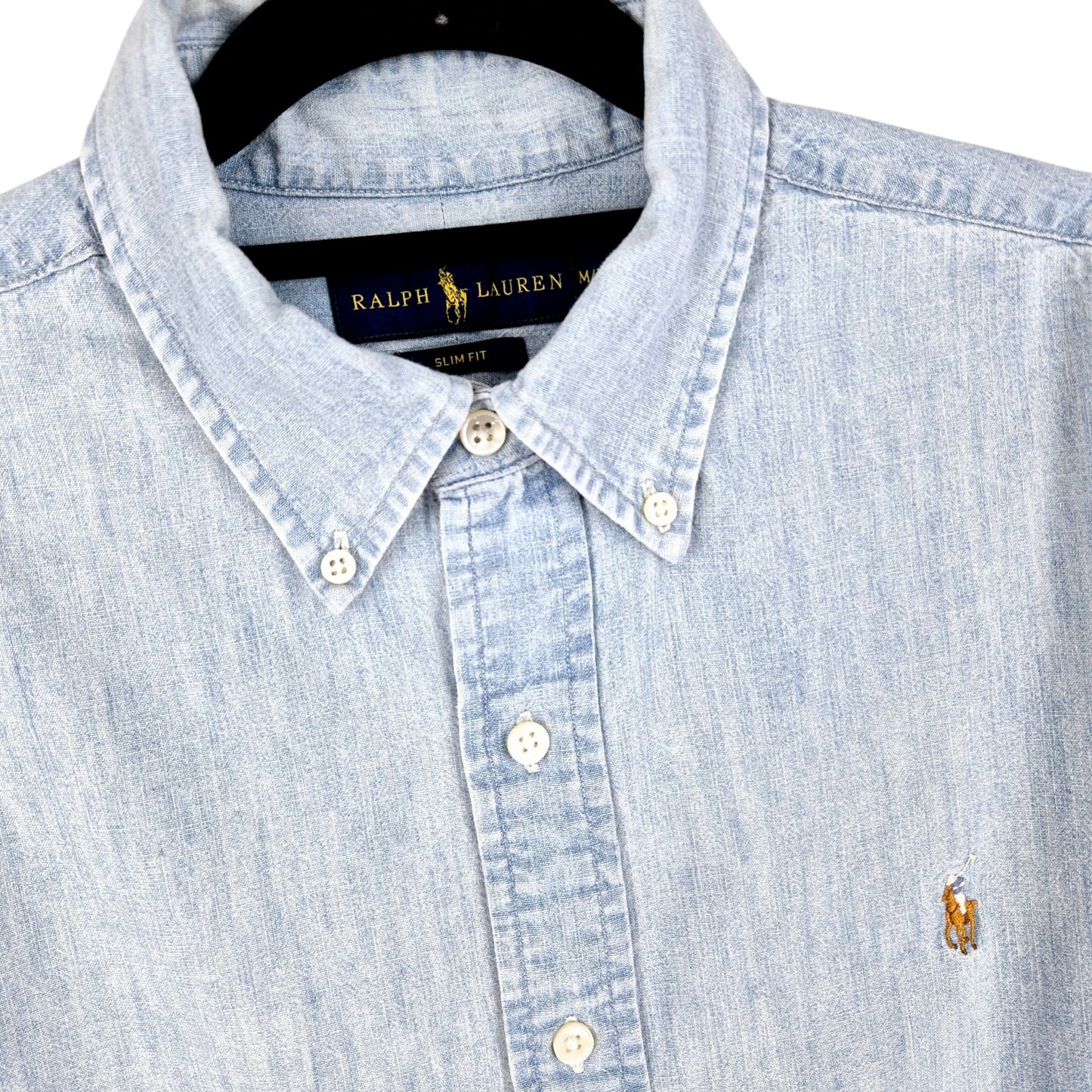 Polo Ralph Lauren Chambray Blue Dress Shirt Size M