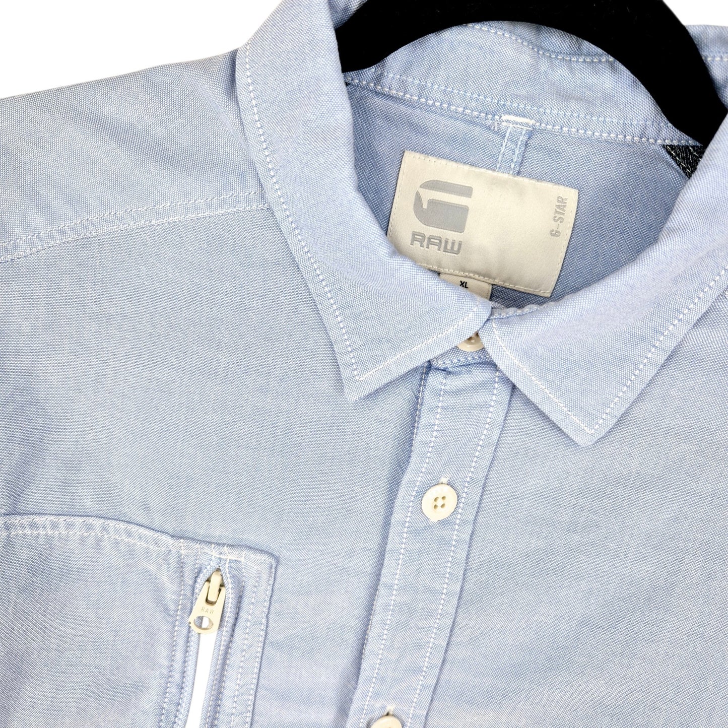 G Star Raw Light Blue Long Sleeve Button Shirt Size XL
