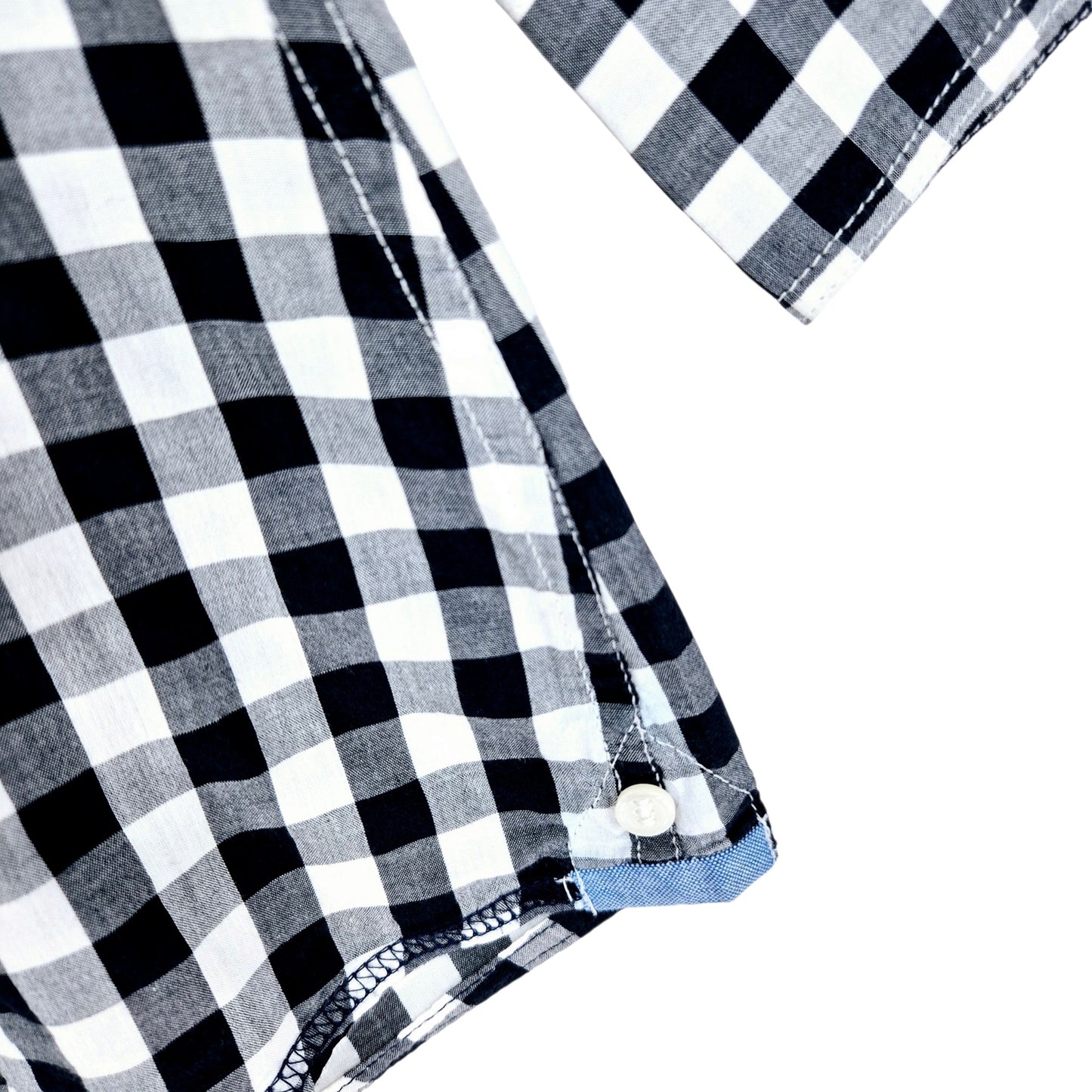 Tommy Hilfiger Womens Black & White Button Shirt Size L