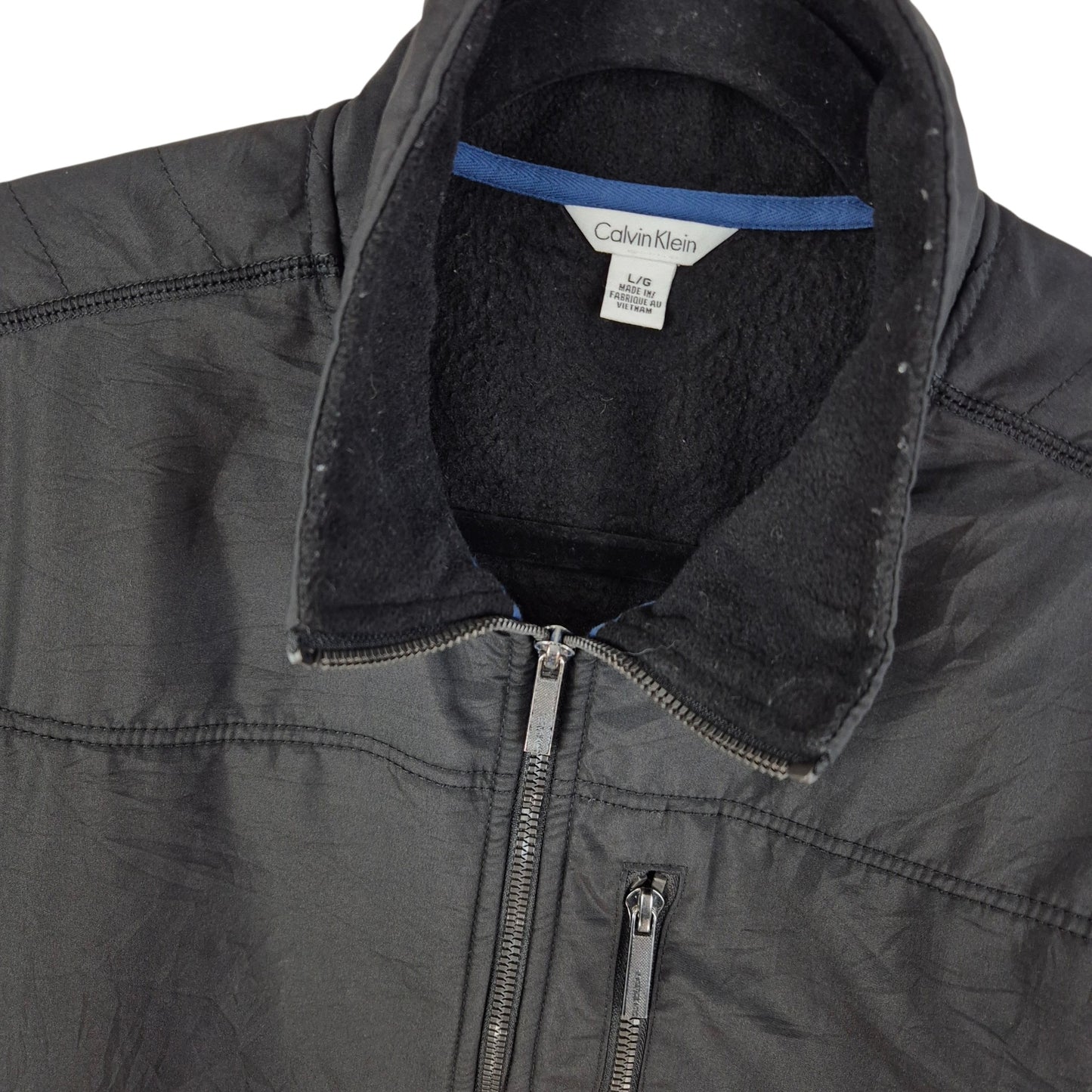 Calvin Klein Black Fleece Zip Jumper Size L