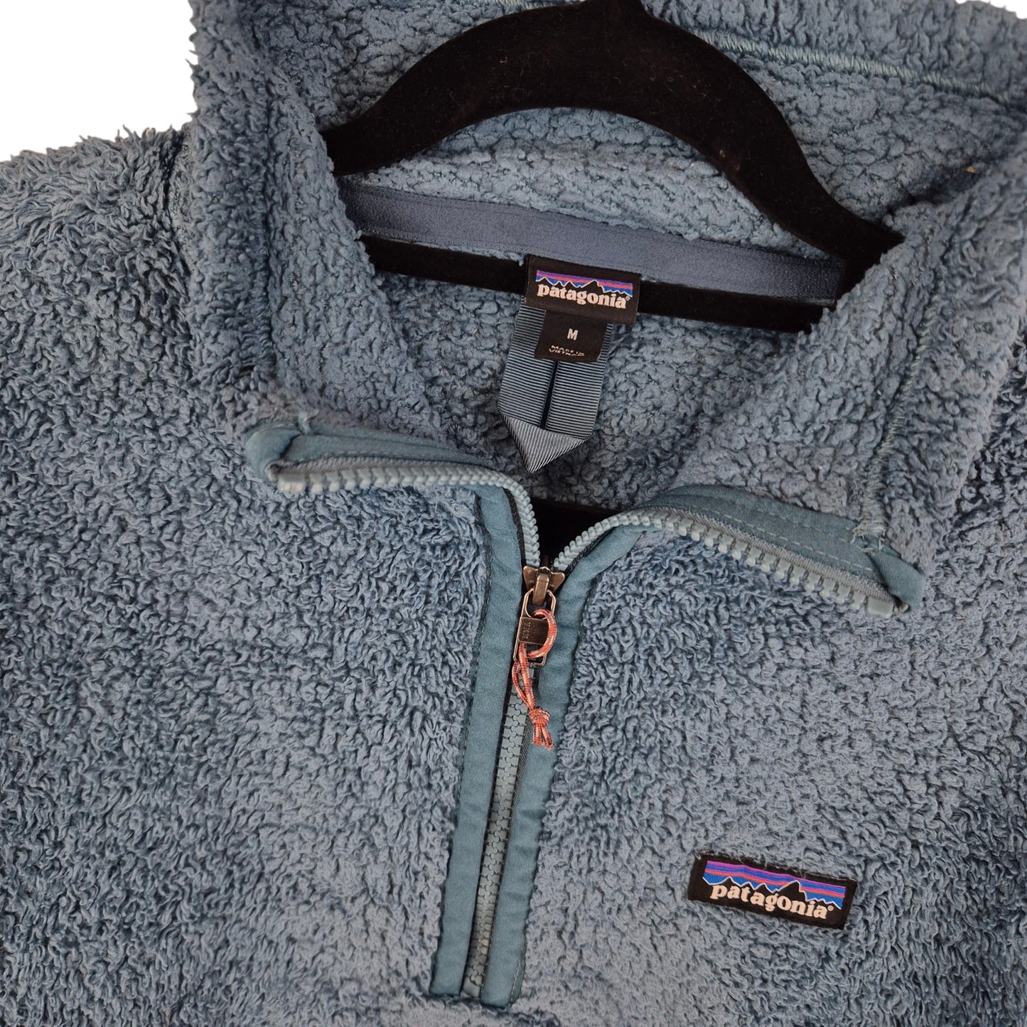 Patagonia Aqua Blue Quarter Zip Fleece Jumper Size M