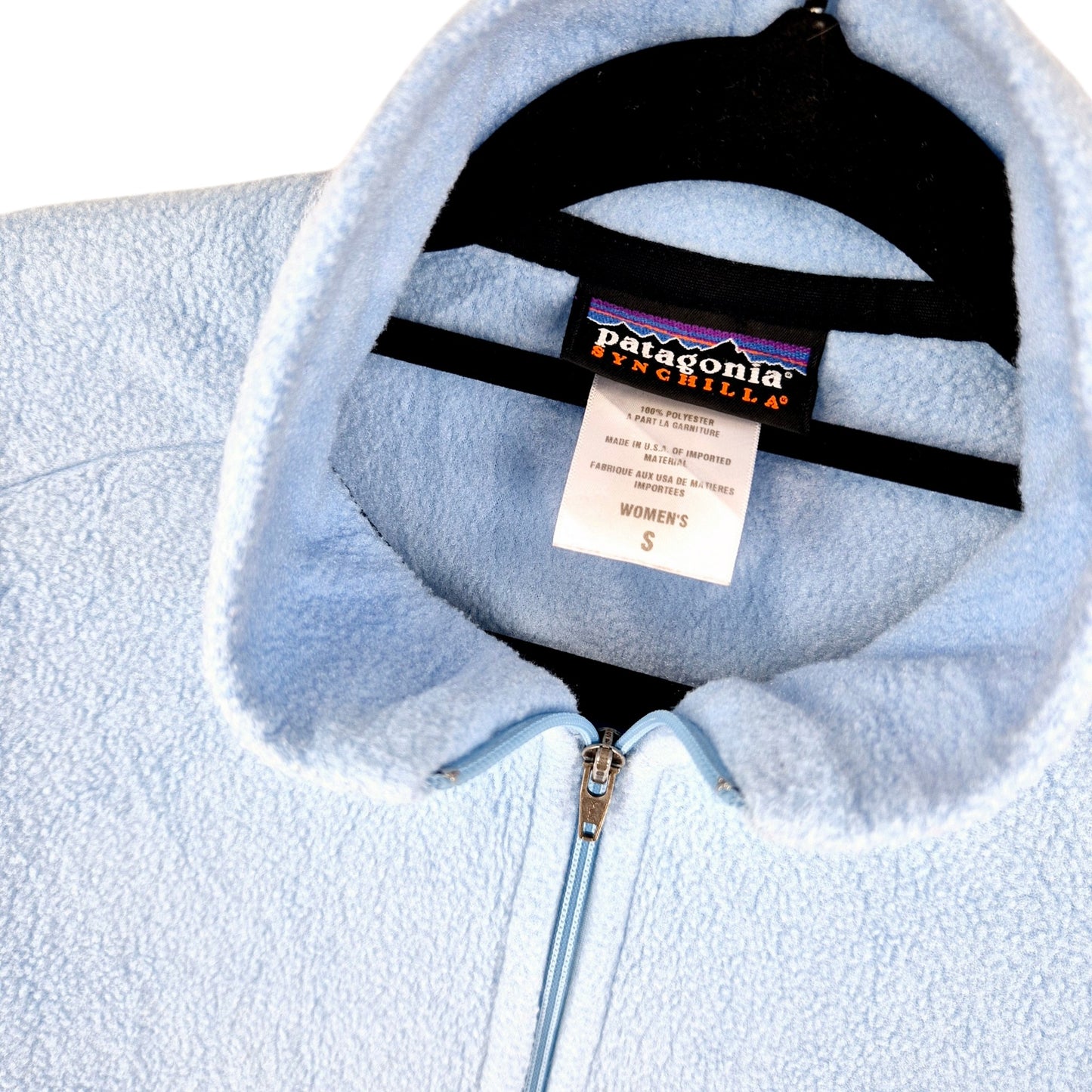 Patagonia Light Blue Fleece Zip Jumper Size S