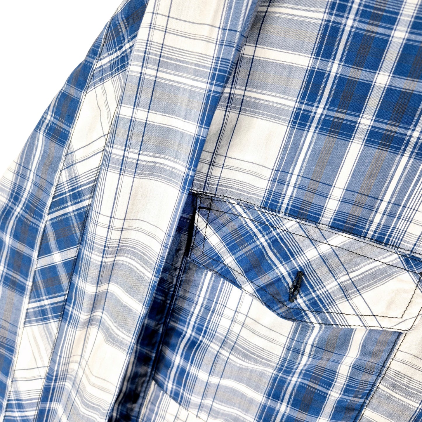 Lonsdale Blue & White Checkered Long Sleeve Button Shirt Size 2XL