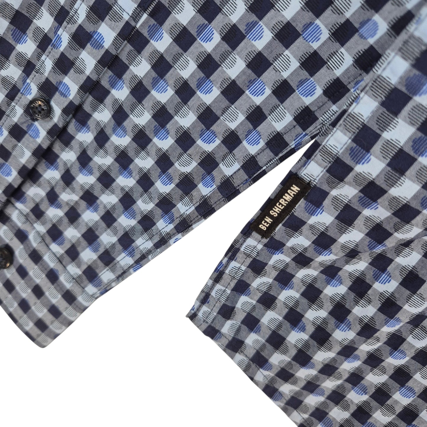 Ben Sherman Blue Checkered Dress Shirt Size M