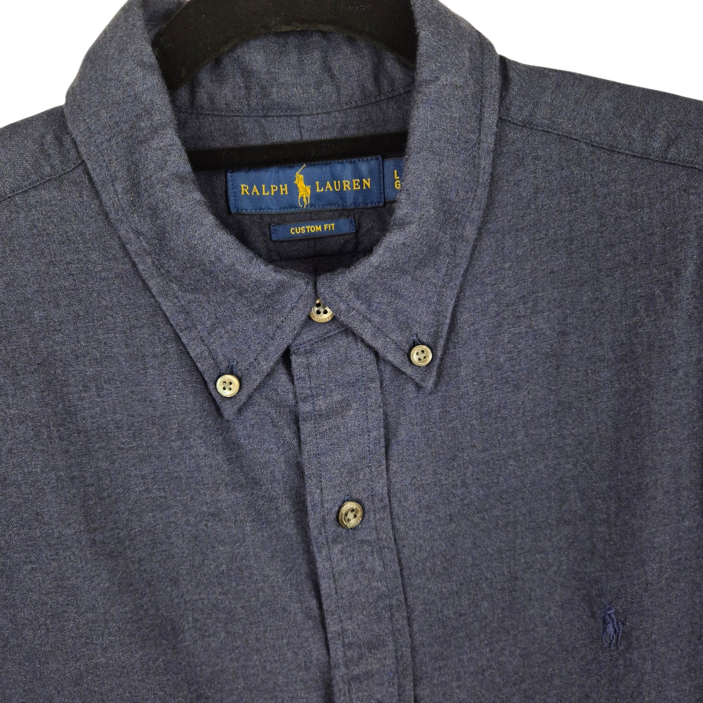 Polo Ralph Lauren Dark Blue Custom Fit Dress Shirt Size L
