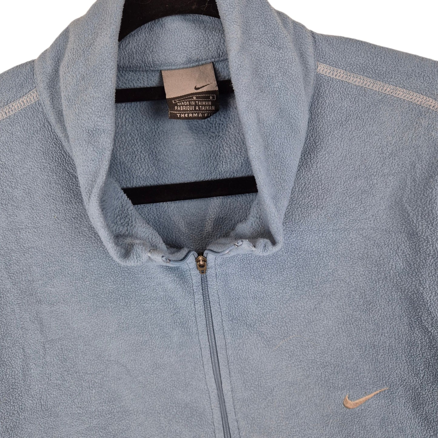 Vintage Nike 2000's Steel Blue Half Zip Fleece Jumper Size L