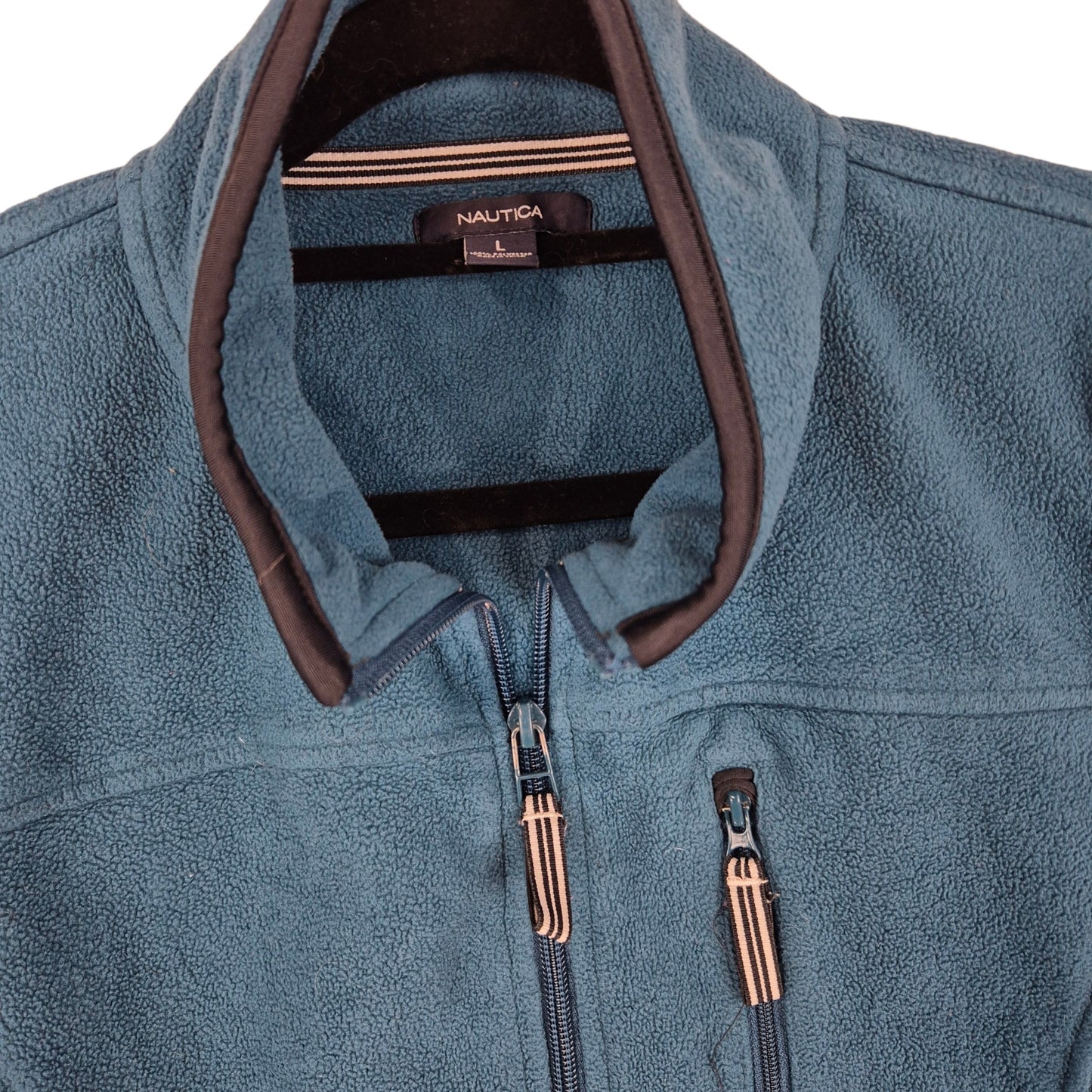 Nautica Womens Aqua Blue Fleece Zip Jumper Size L
