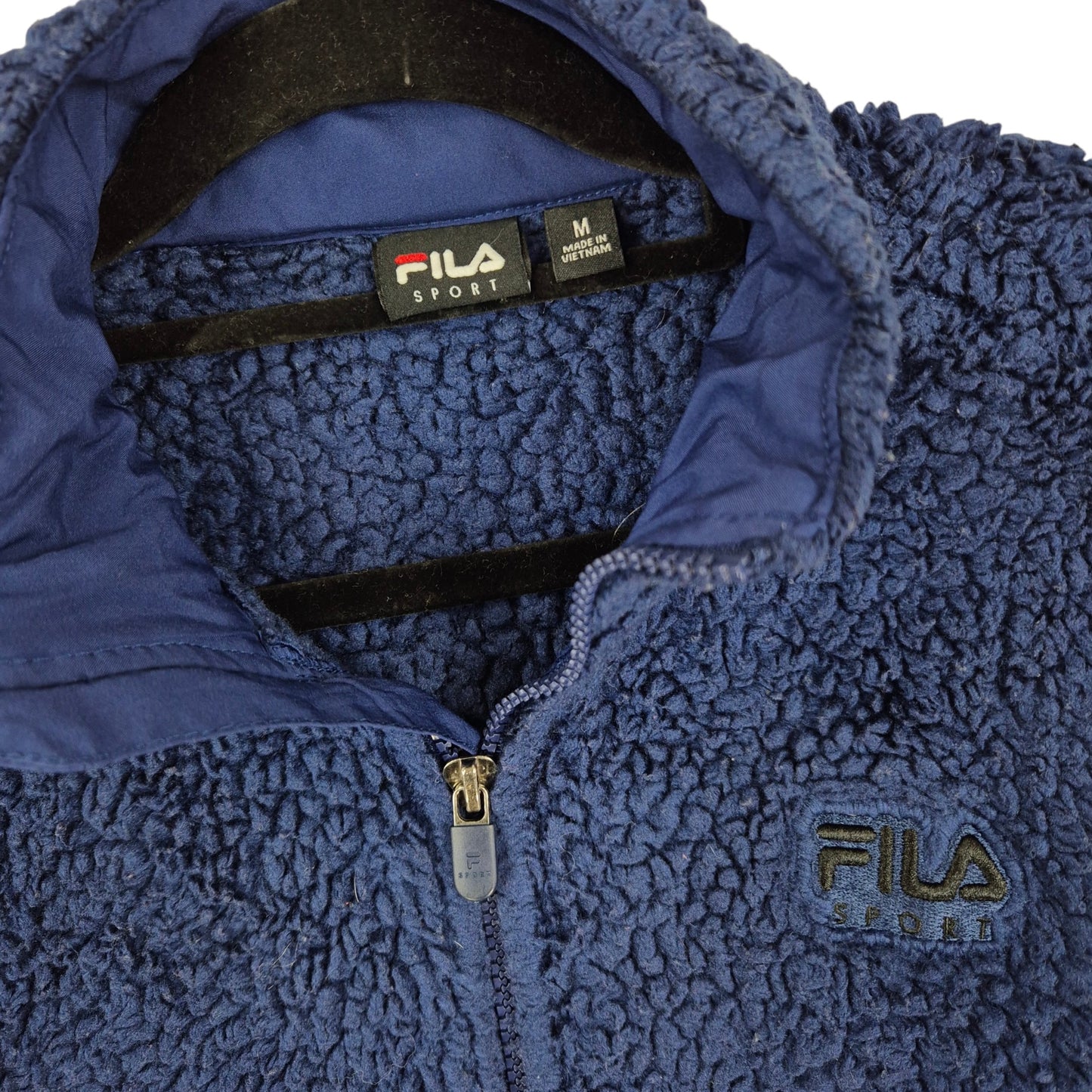 FILA Sport Womens Dark Blue Fleece Zip Jumper Size M