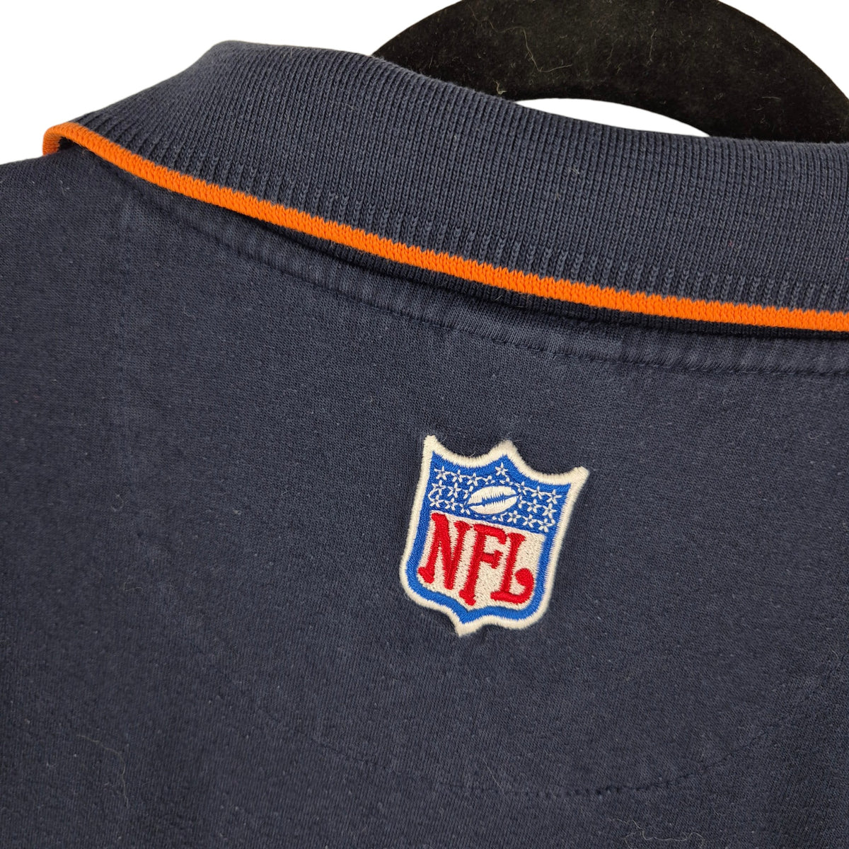 Vintage Reebok NFL Chicago Bears Dark Blue Long Sleeve Polo Shirt Size XL