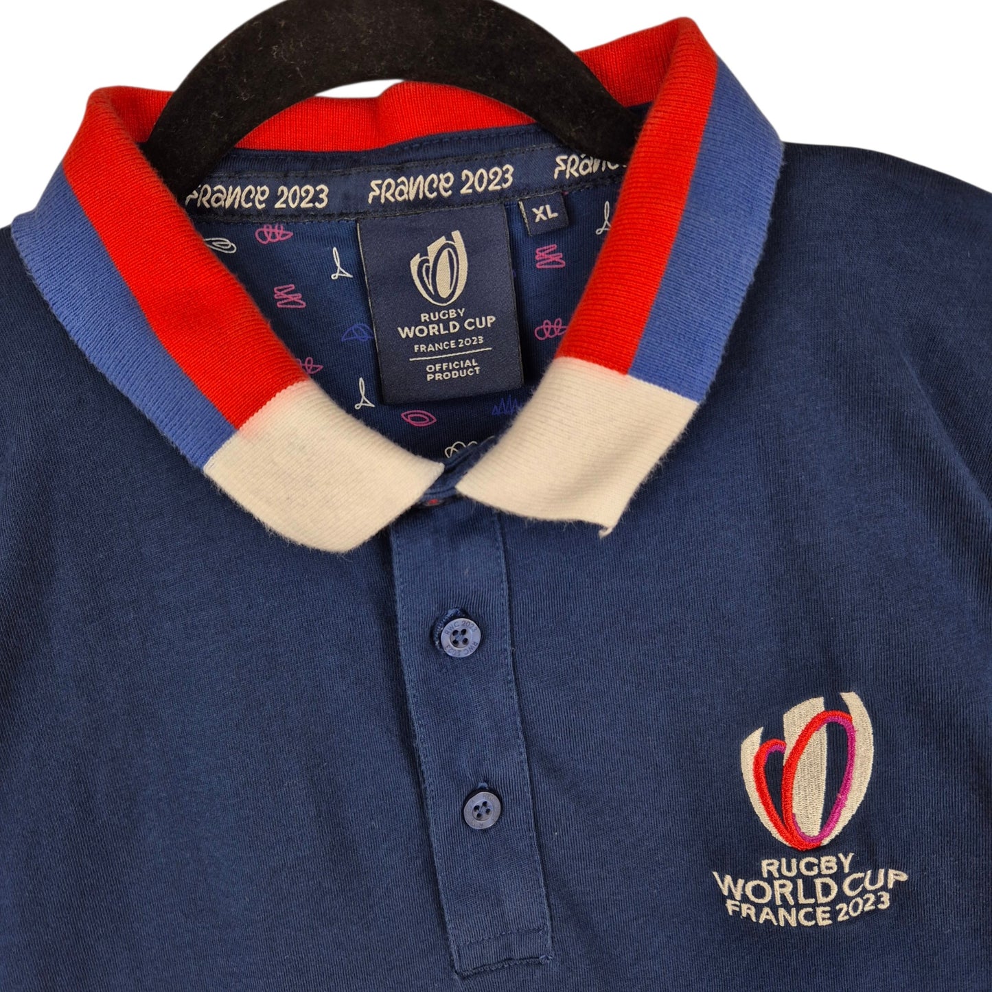 Rugby World Cup 2023 France Dark Blue Polo Shirt Size XL