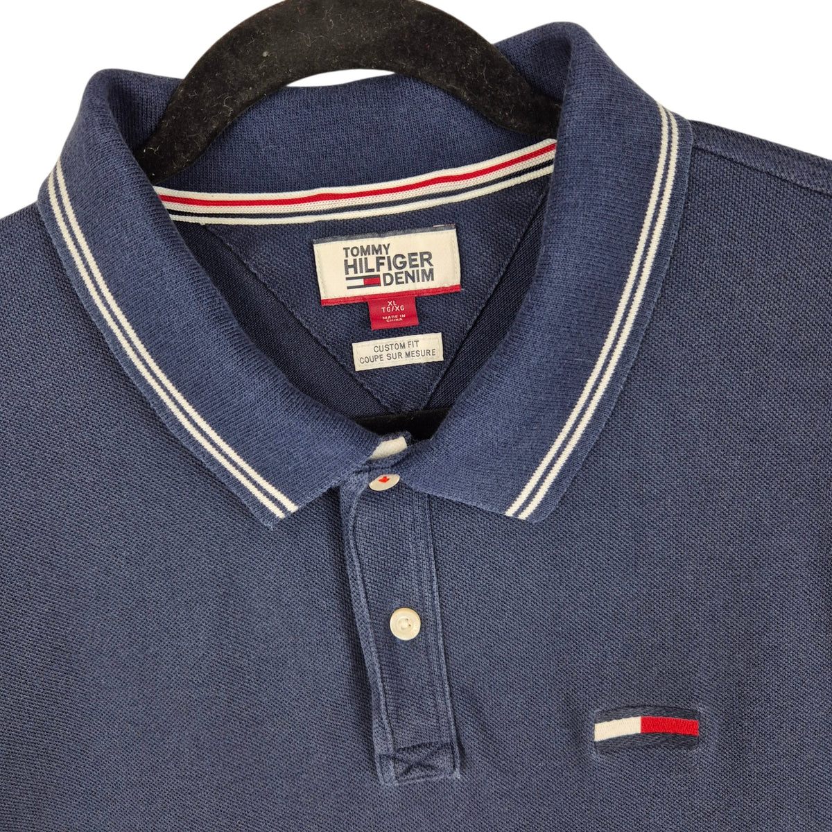 Tommy Hilfiger Dark Blue Custom Fit Polo Shirt Size XL