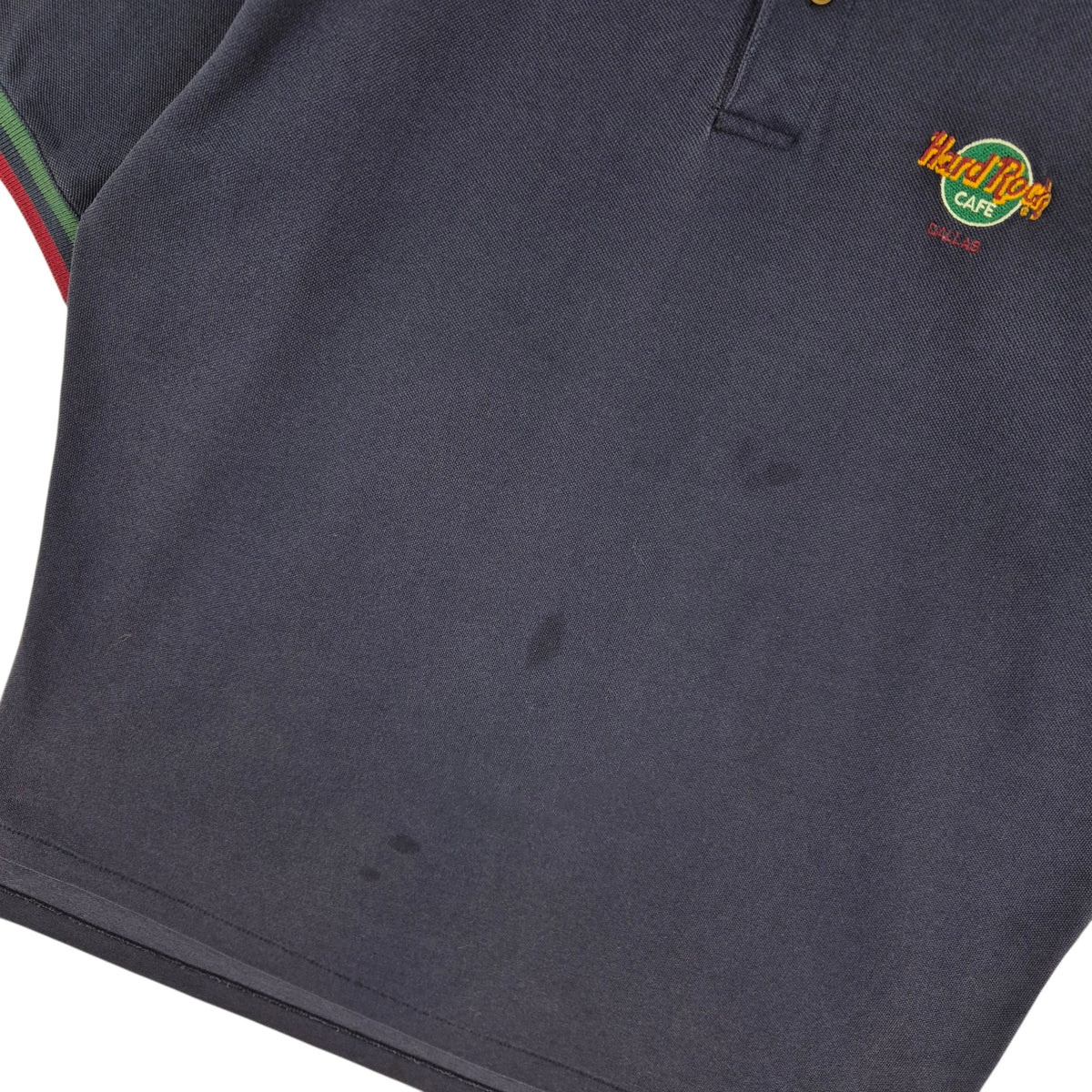 Vintage Hard Rock Cafe Dallas 90's Dark Blue Polo Shirt Size XS