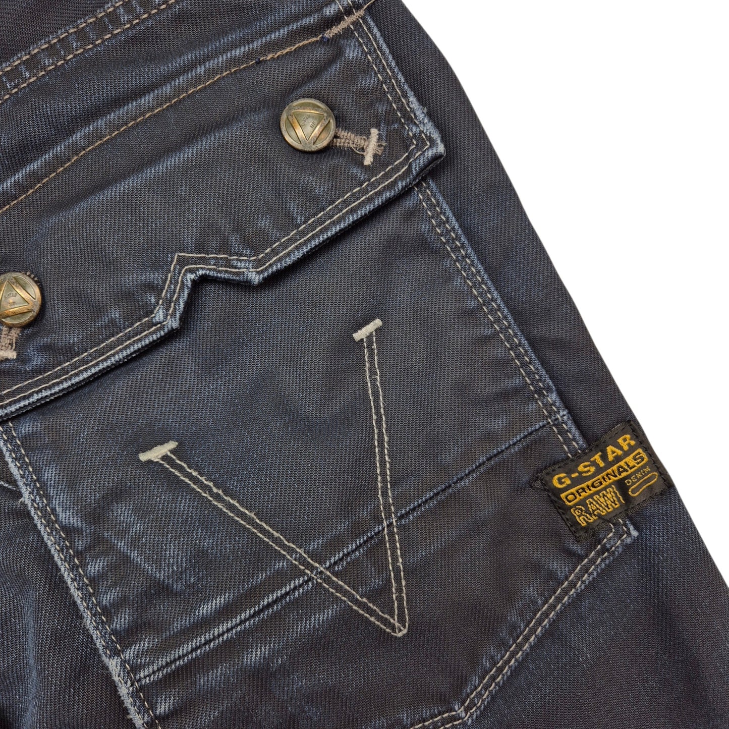Vintage G Star Raw Jeans Dark Blue Heavy Cargo Denim W32