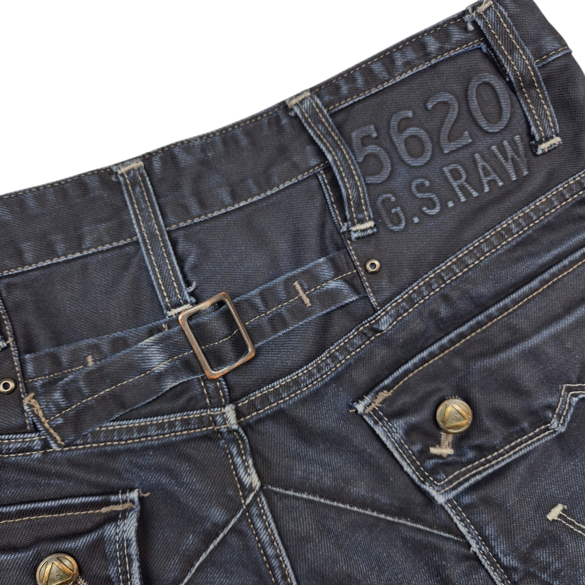 Vintage G Star Raw Jeans Dark Blue Heavy Cargo Denim W32